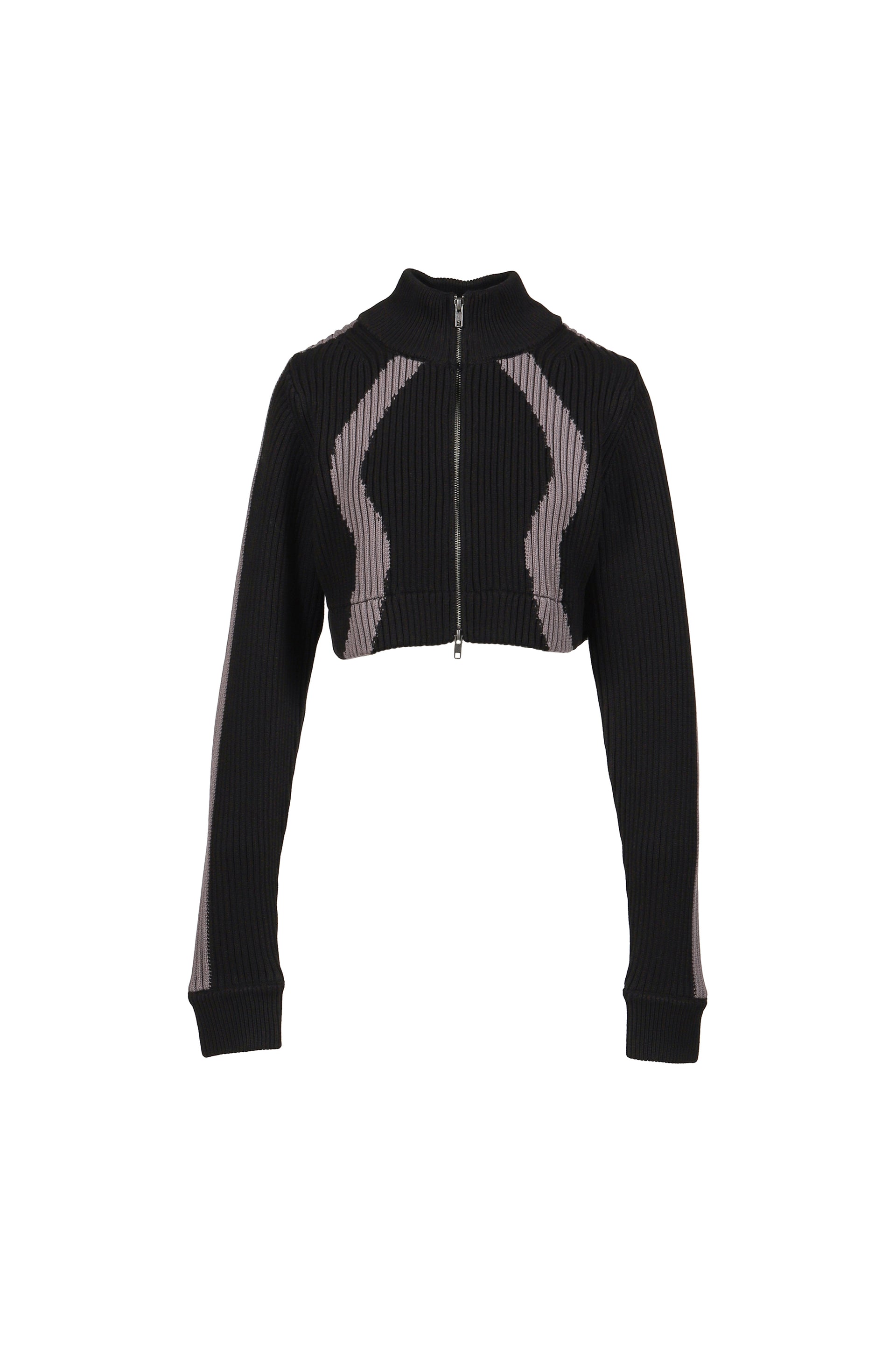 DOUBLE ZIP KNIT / BLK