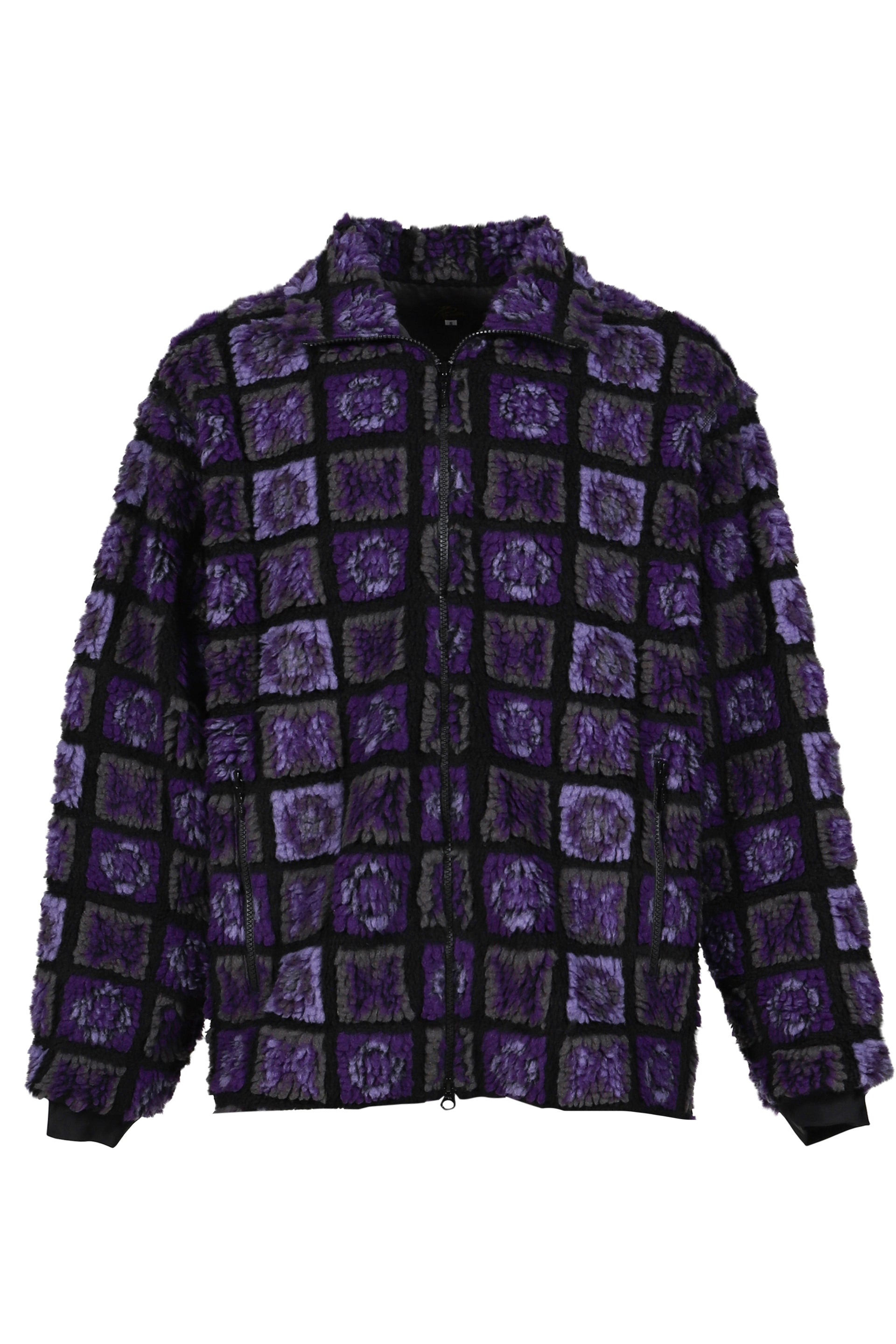 FUR JACKET - PAPILLON PLAID PILE / PUR BLK