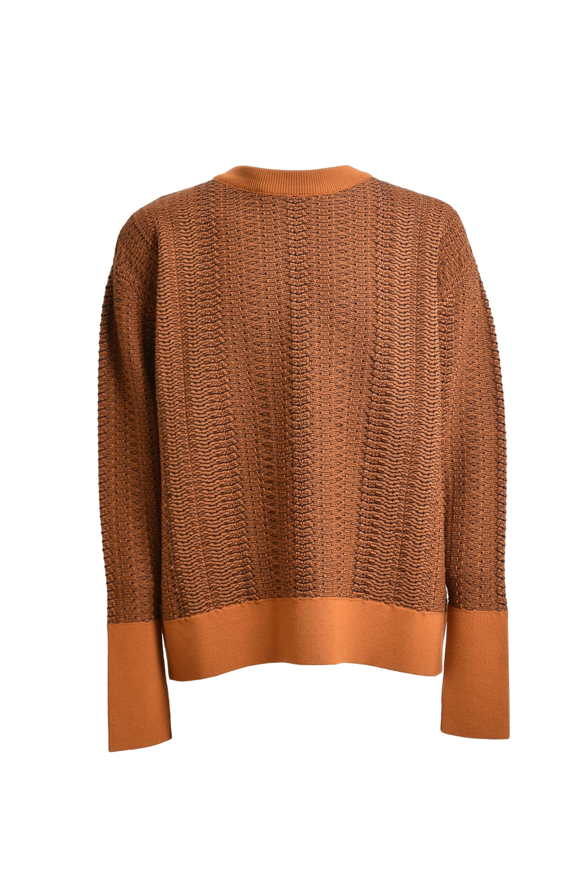 NICHOLAS DALEY WAVE KNITTED CREW NECK / ORG NVY