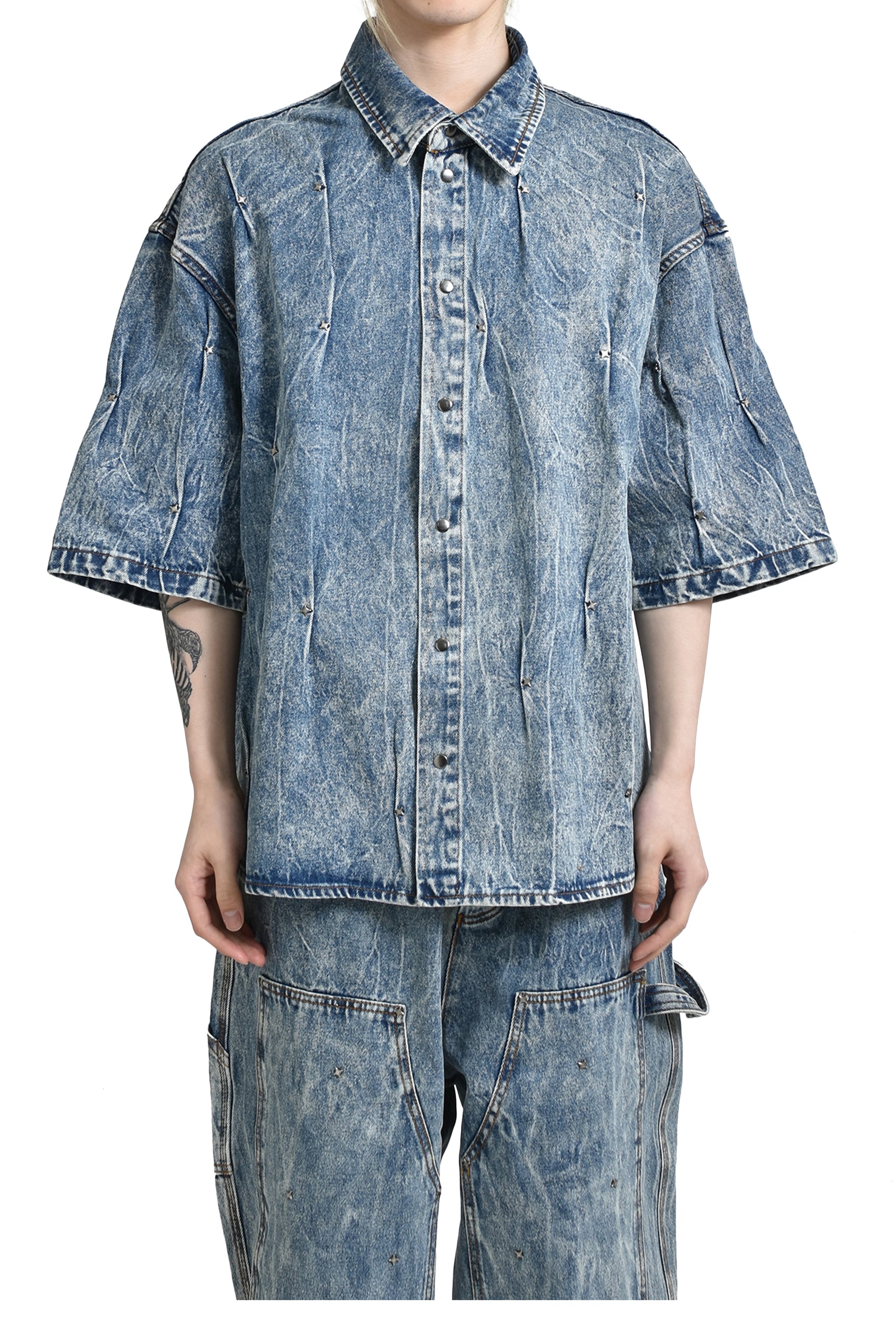KUSIKOHC MULTI RIVET SHIRT BLUE / LT. BLU