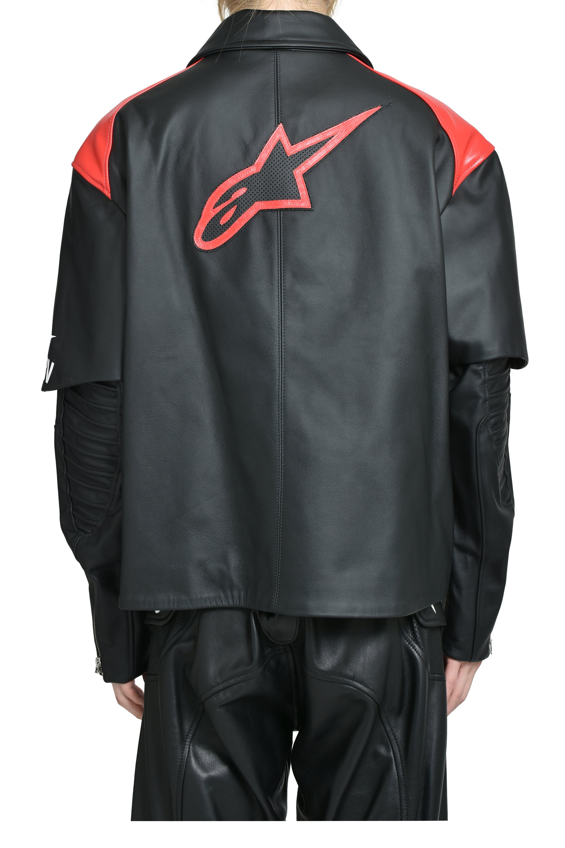 HAGAZE LEATHER JACKET / BLK RED