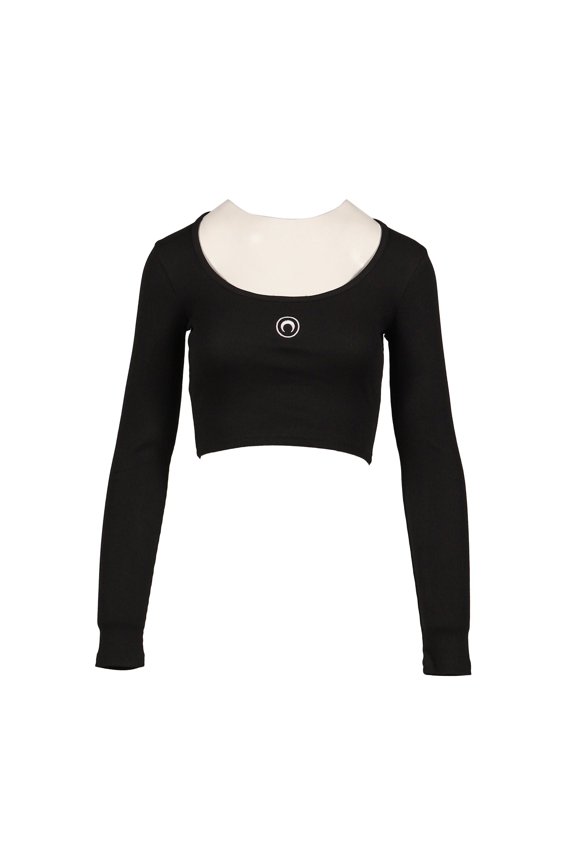 MOON LOGO JERSEY LS ROUNDNECK TOP / BLK