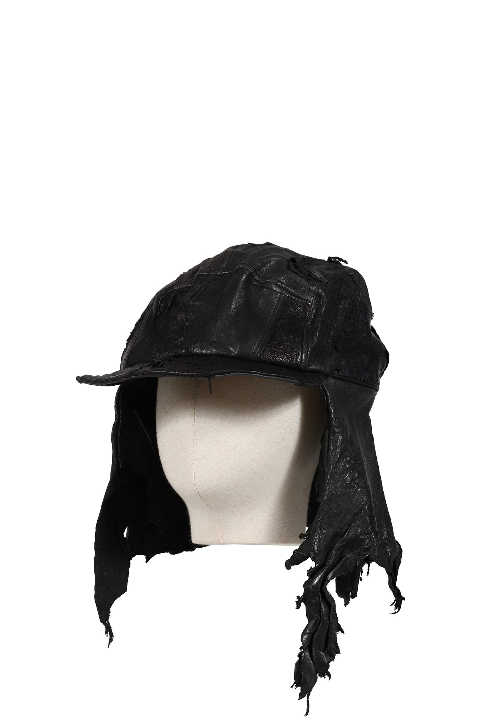 BOMBER HAT SCRAP LEATHER / BLK