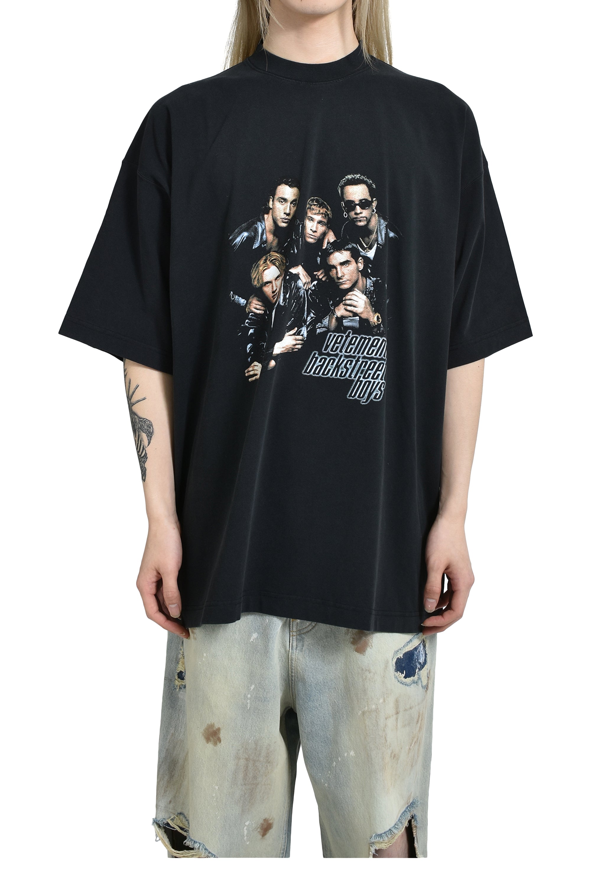 VETEMENTS ヴェトモン SS25 BACKSTREETBOYS OVERSIZED T-SHIRT / BLK 