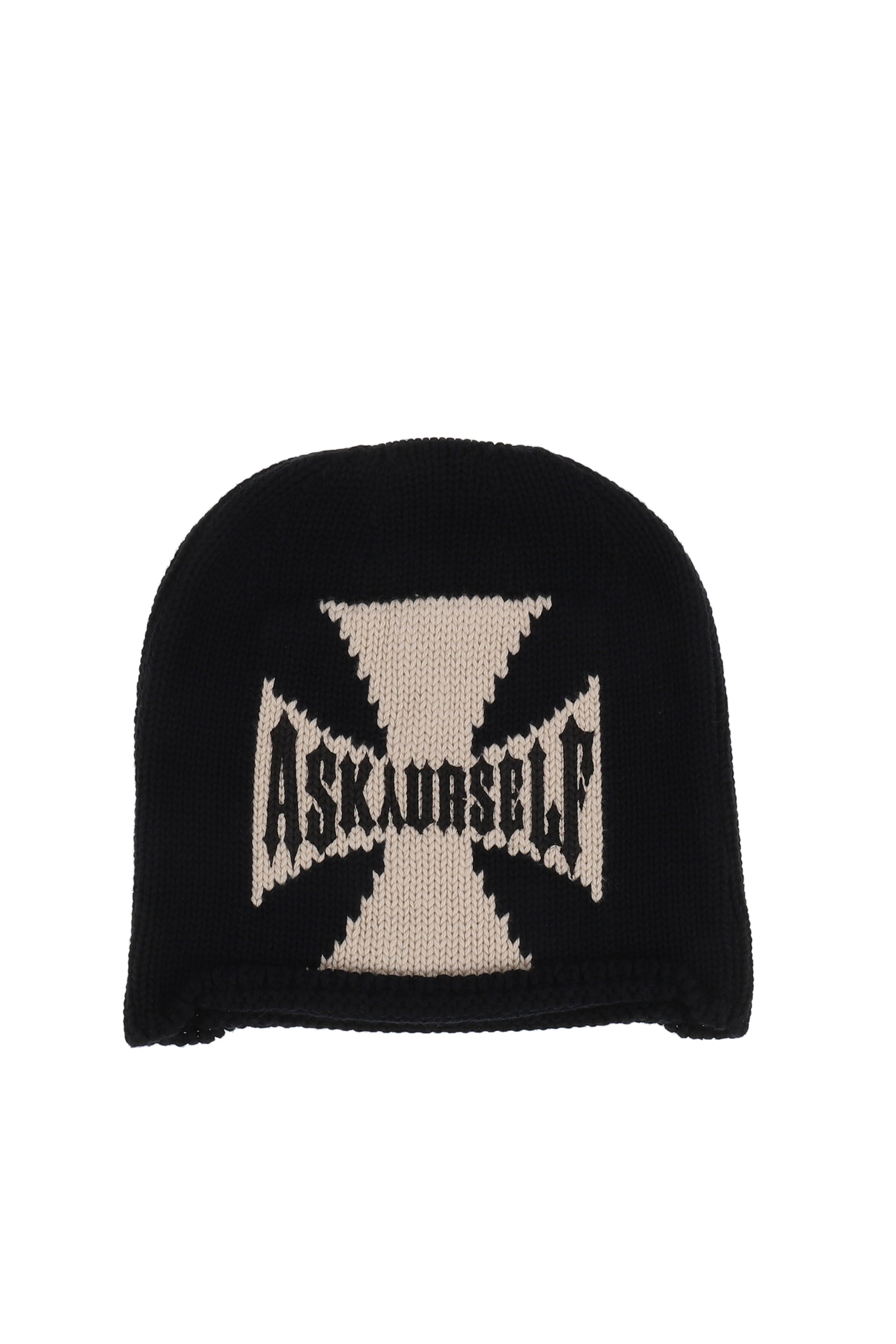 RIDER CROSS BEANIE / BLK/ECRU