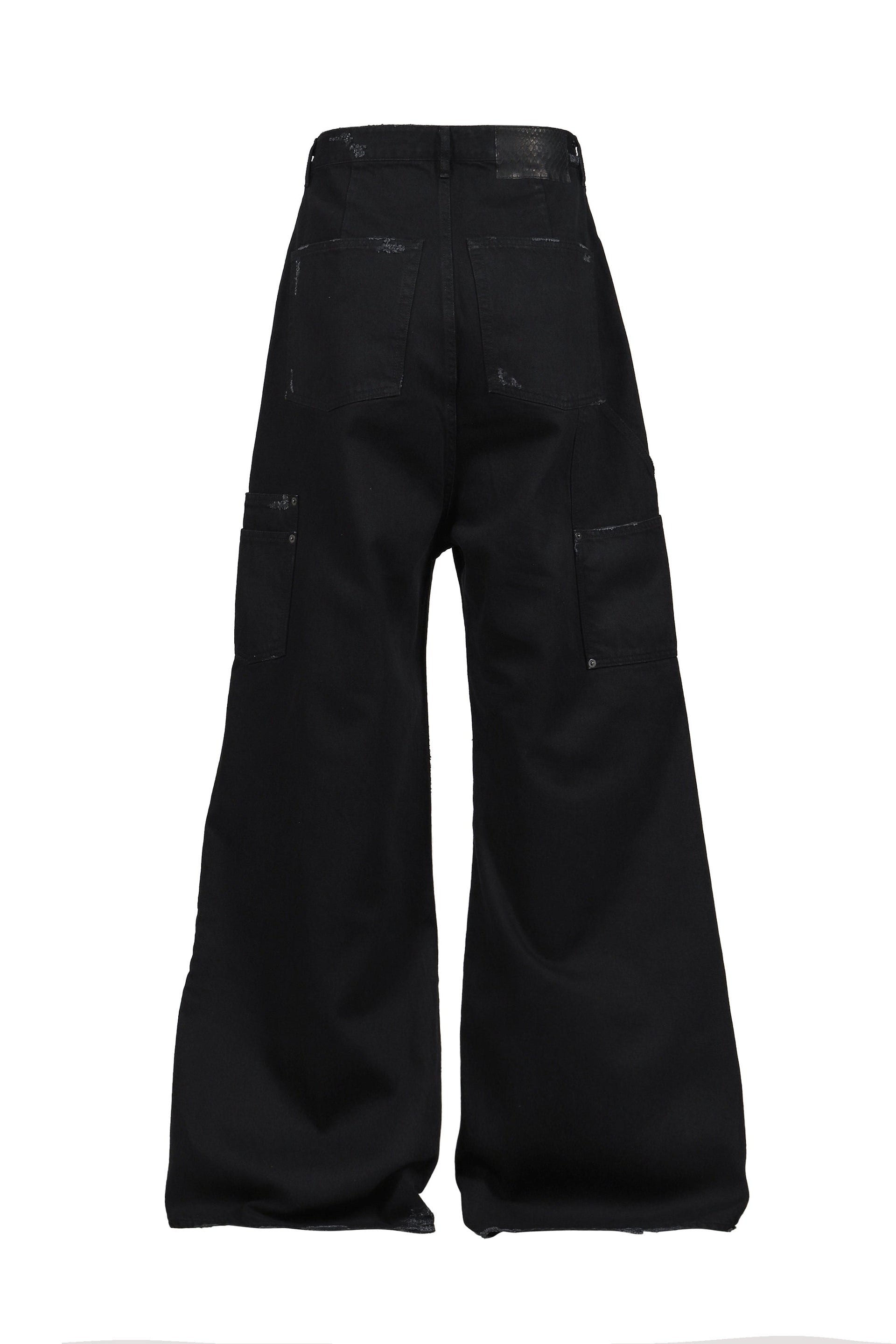 DISTRESSED WIDE JEANS / BLK