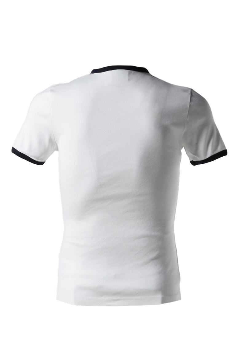 Courrèges SIGNATURE CONTRAST T-SHIRT / BLANC HERITAGE/NVY