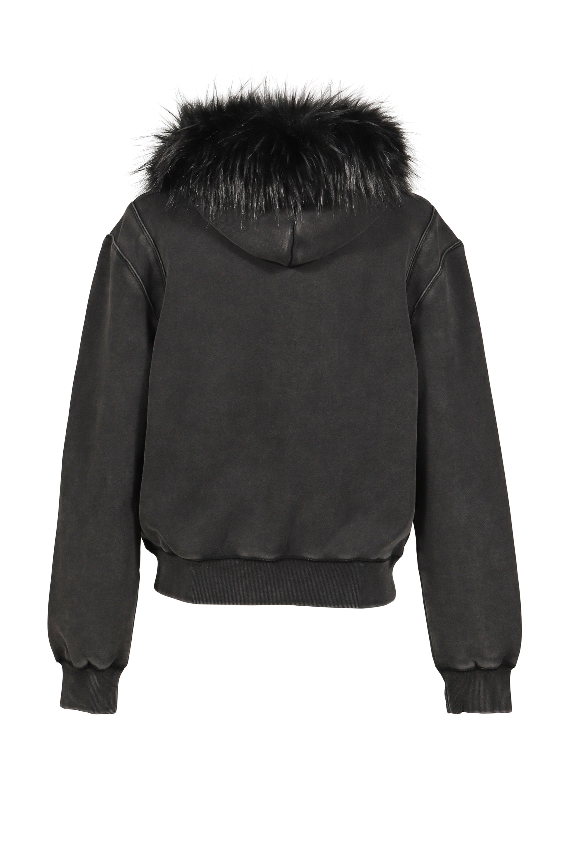 STAR TEDDY FUR HOODIE / BLACK