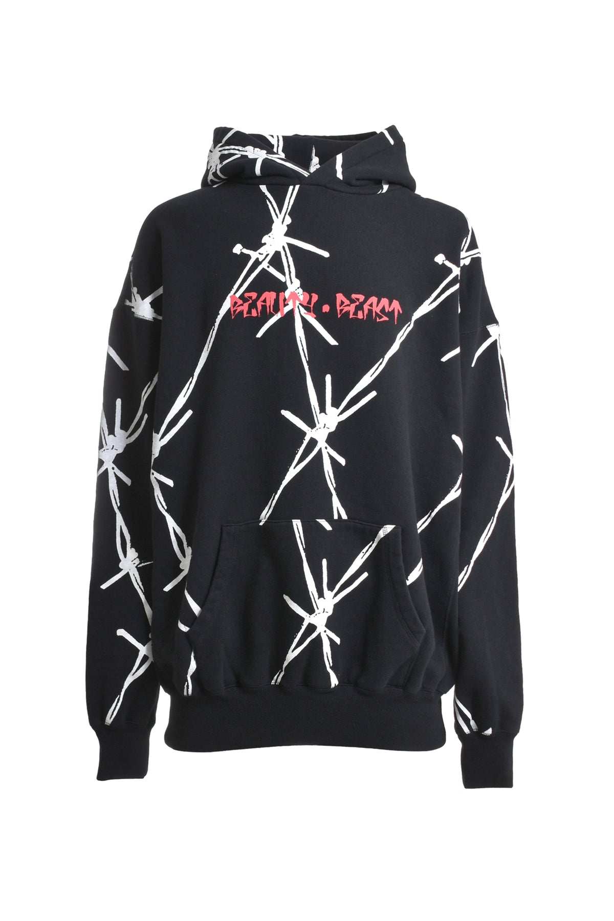 P.O HOODED “BARBED WIRE” / BLK