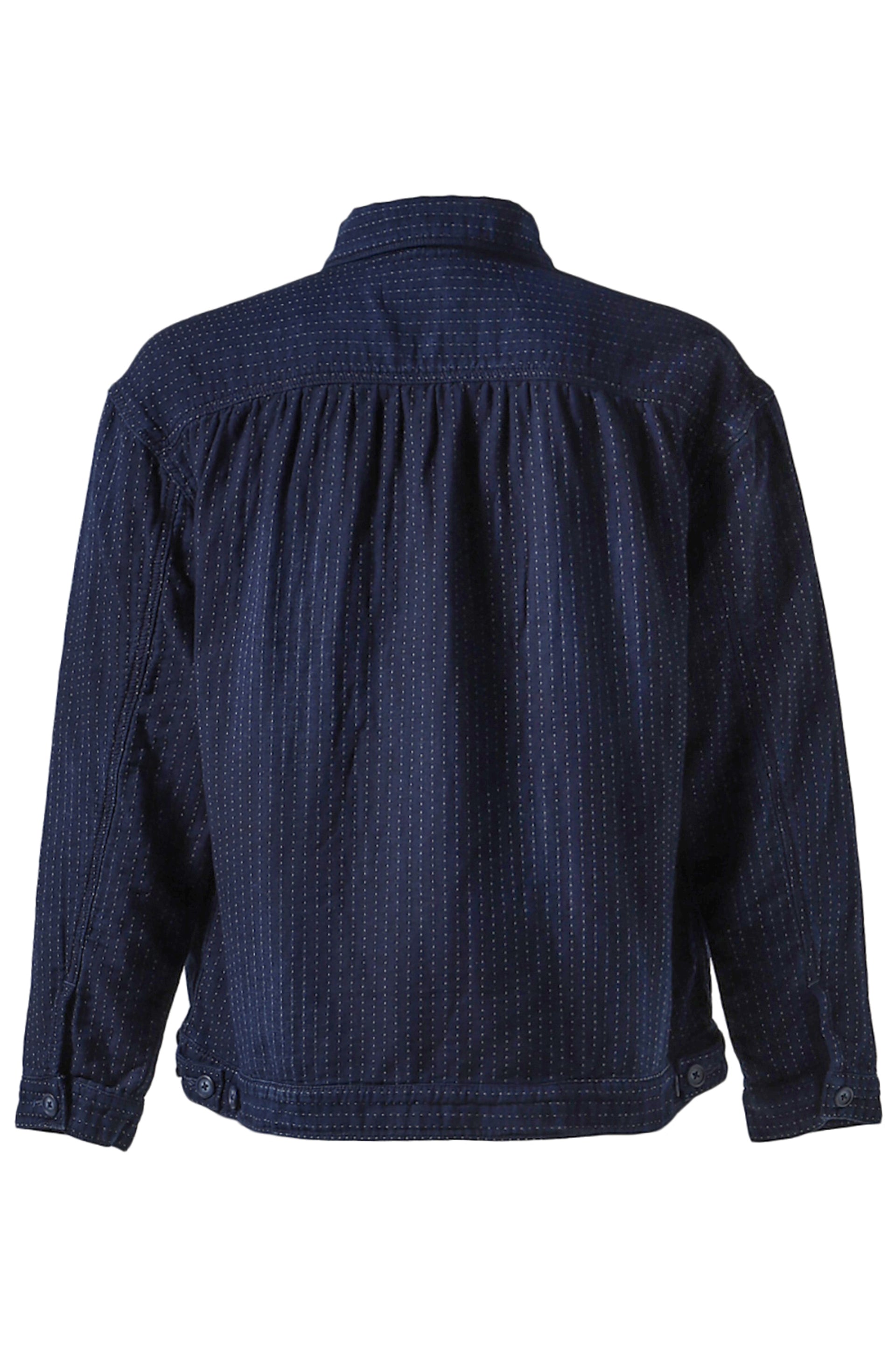 PORTER CLASSIC SASHIKO STRIPE SHORT JACKET / BLU