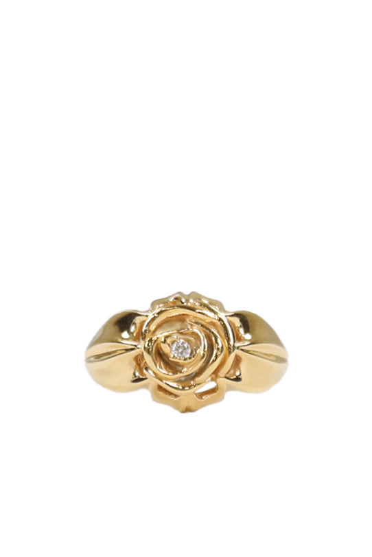 ERNEST W. BAKER ROSE STONE RING / GLD
