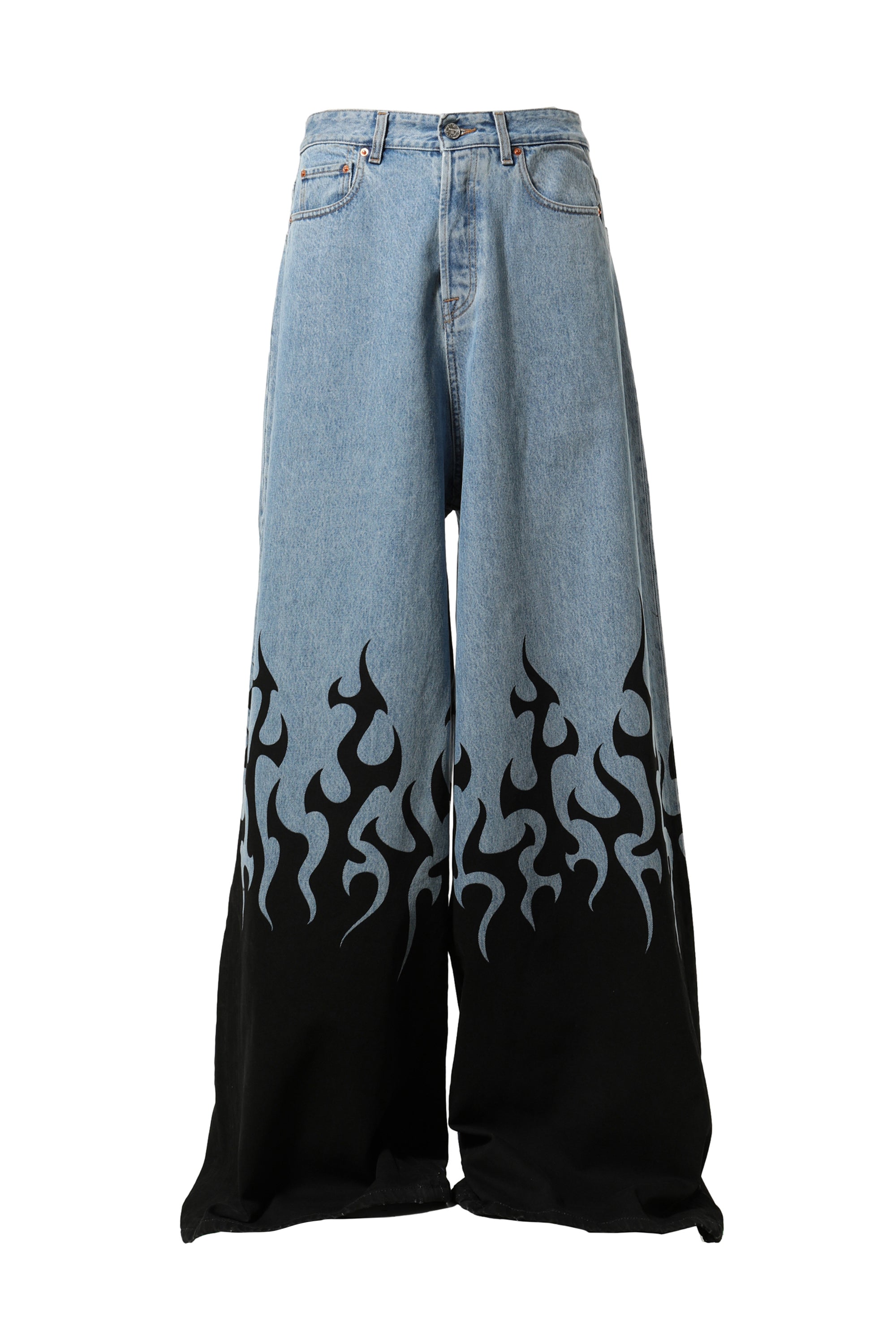 VETEMENTS ヴェトモンFW23 FLAME PRINT BAGGY JEANS / L