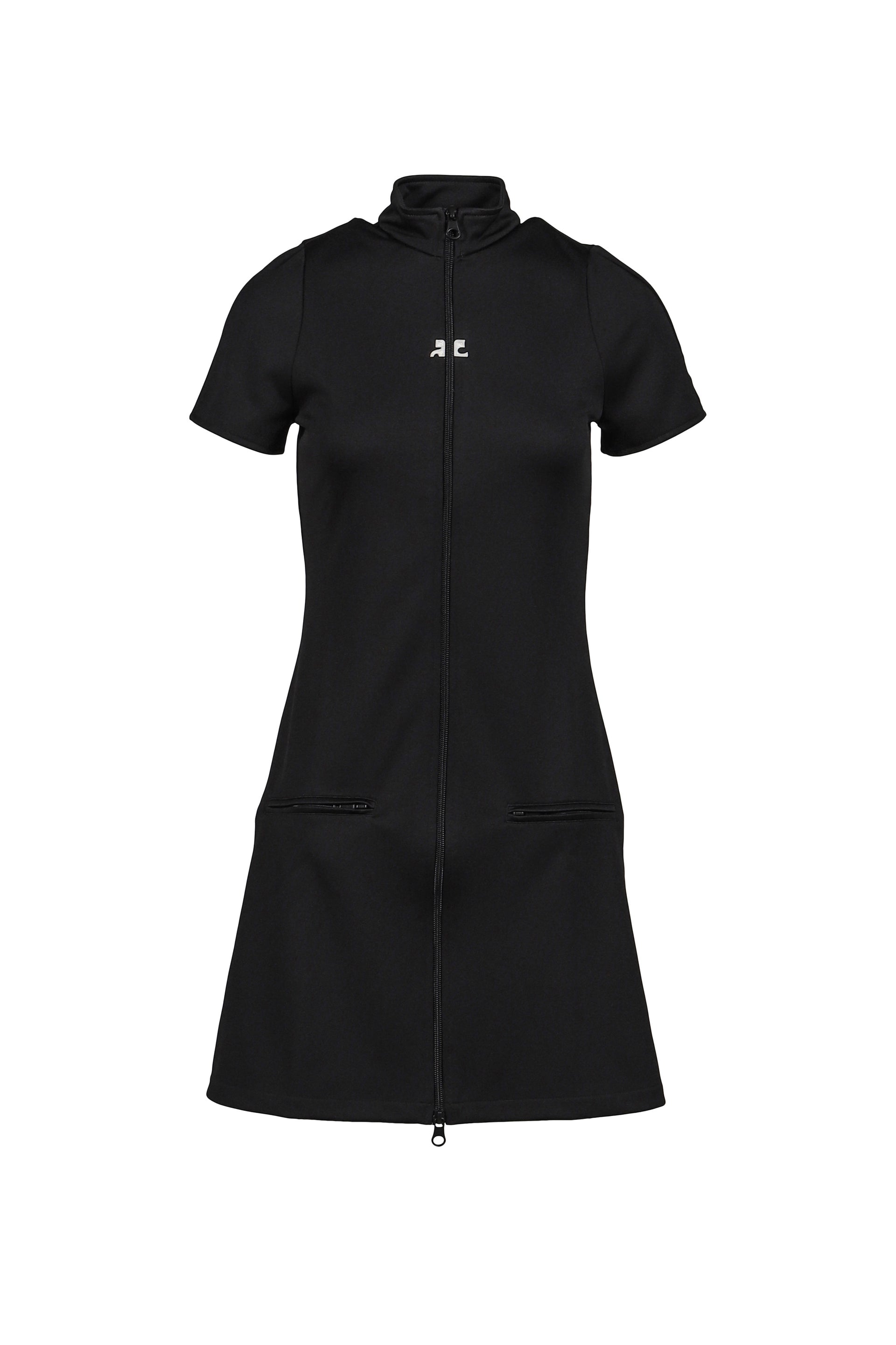INTERLOCK TRACKSUIT MINI DRESS / BLK