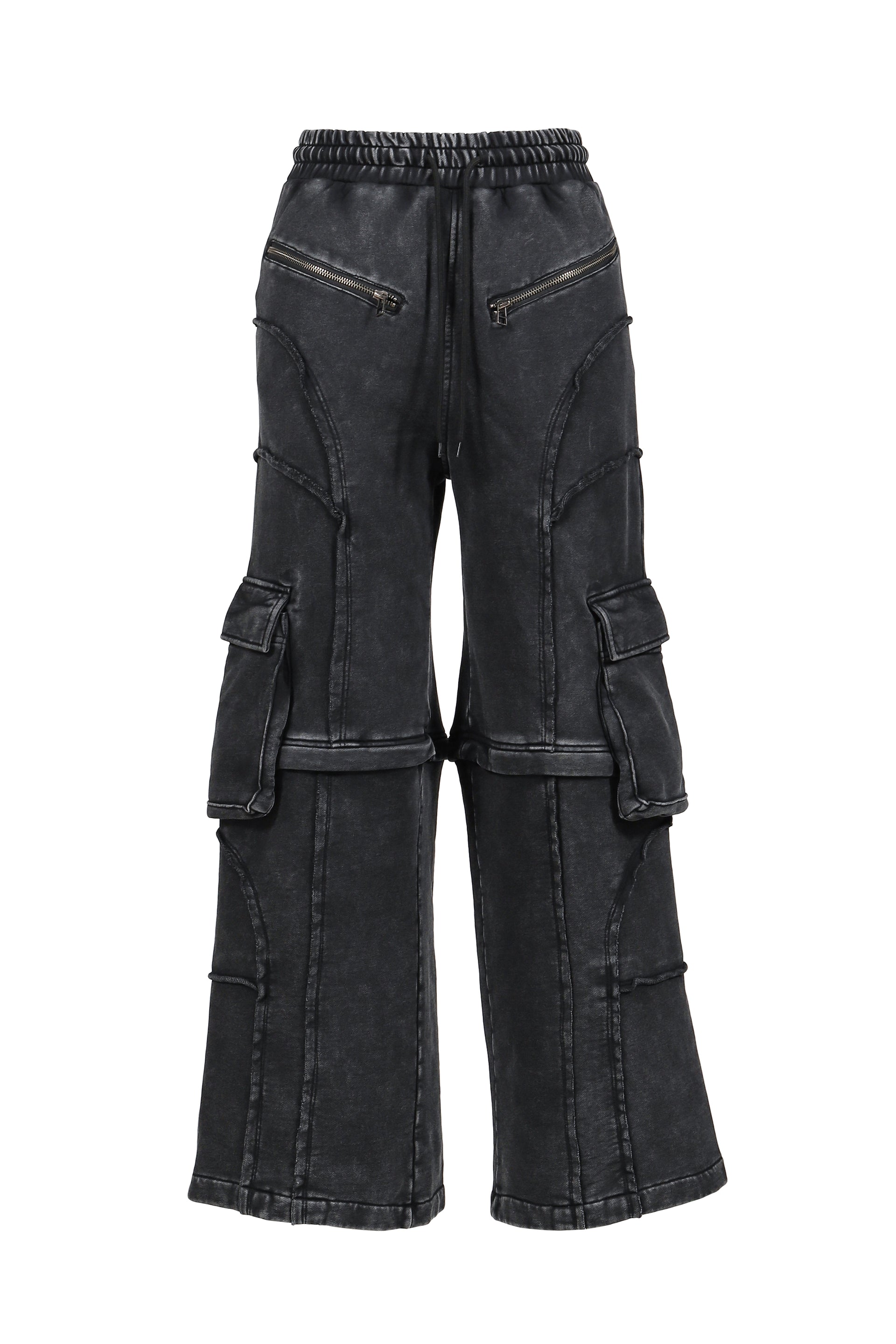 SPLIT SWEAT PANTS / BLACK