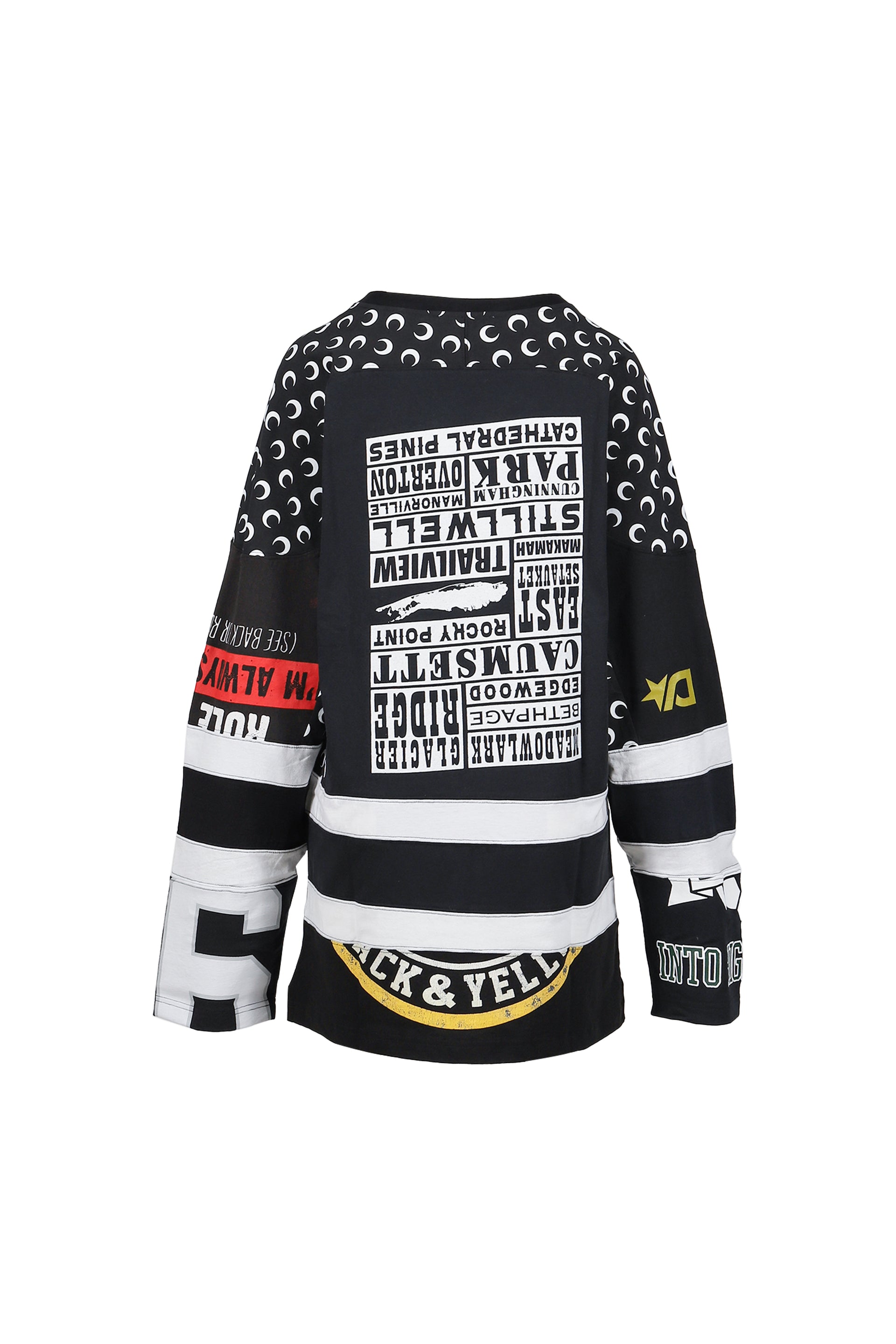 REGENERATED GRAPHIC JERSEY LS HOCKEY T-SHIRT / BLK