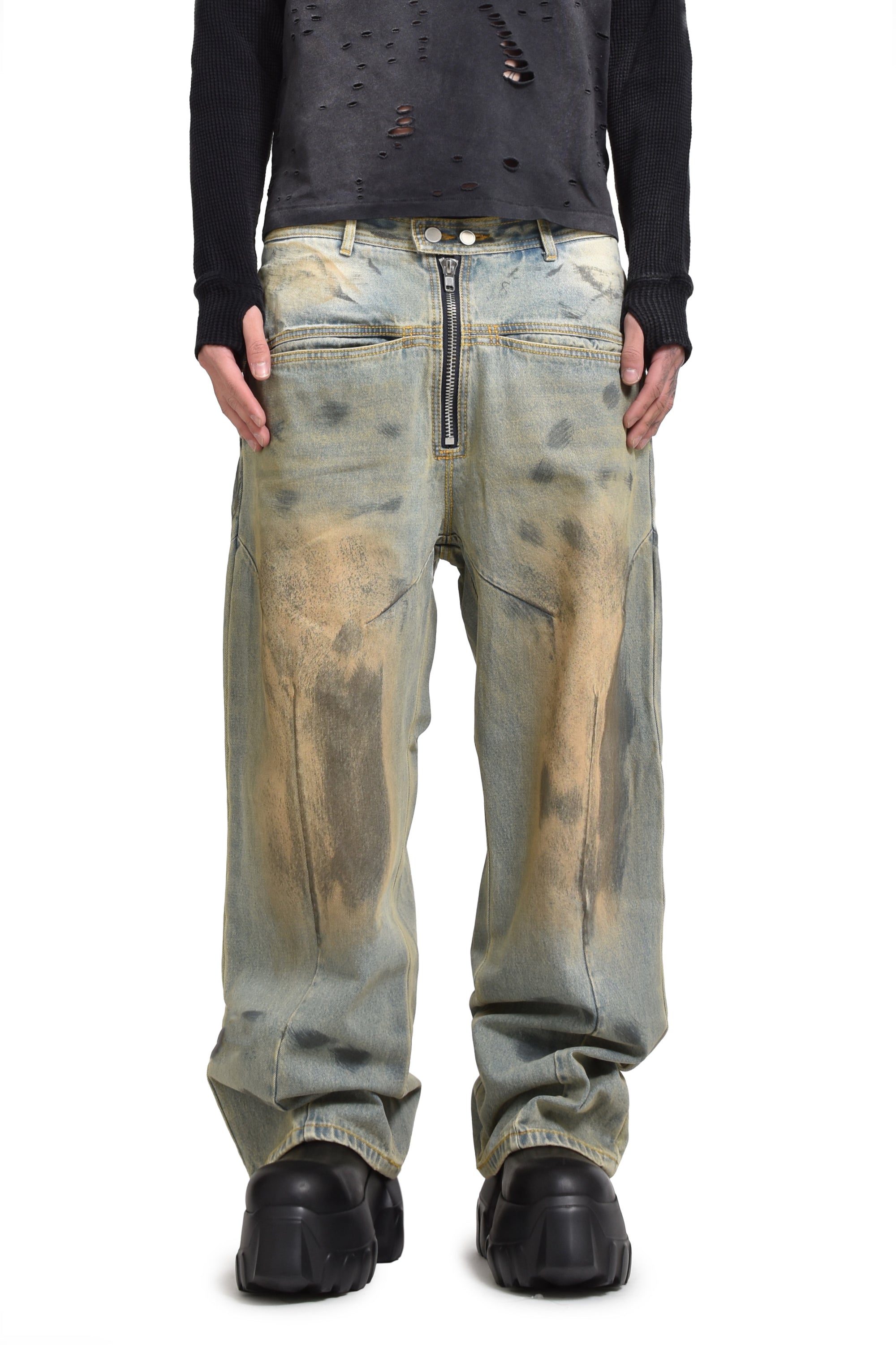FILTH FRONT ZIP BAGGY DENIM / VINTAGE IND