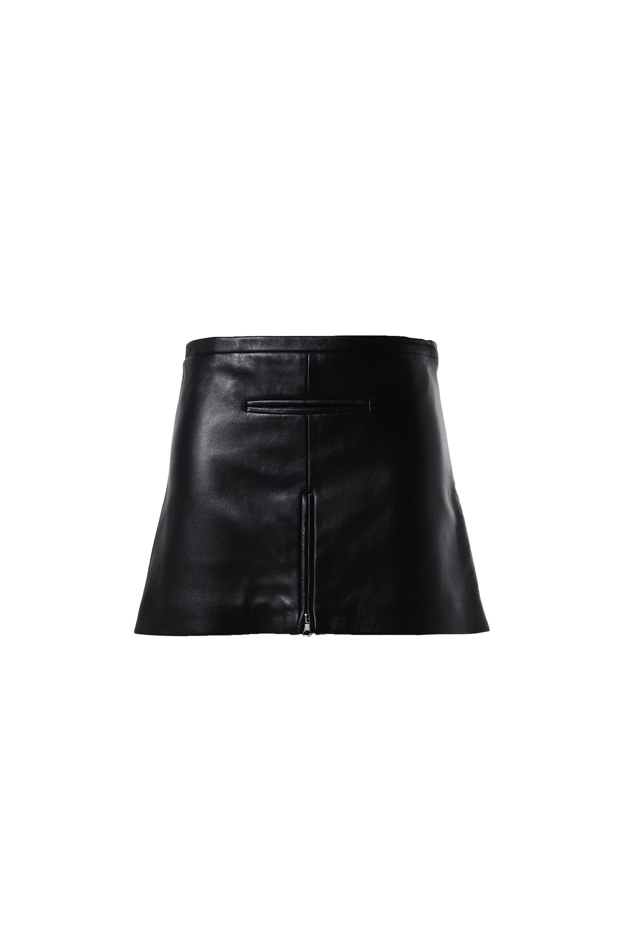 Courrèges TAILORED VINTAGE LEATHER MINI SKIRT / BLK