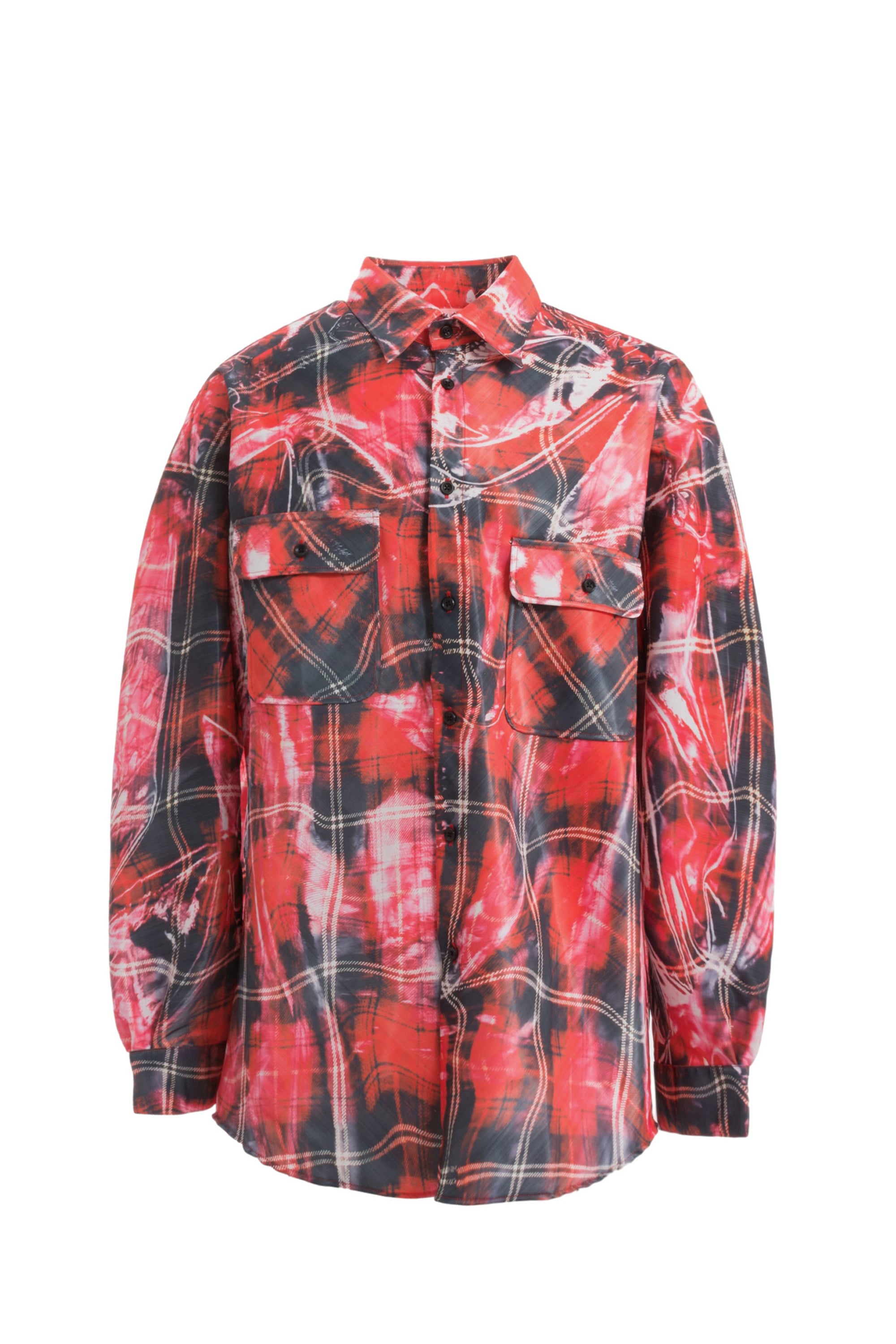 doublet SS23 MIRAGE PRINTED CHECKED SHIRT / RED - NUBIAN