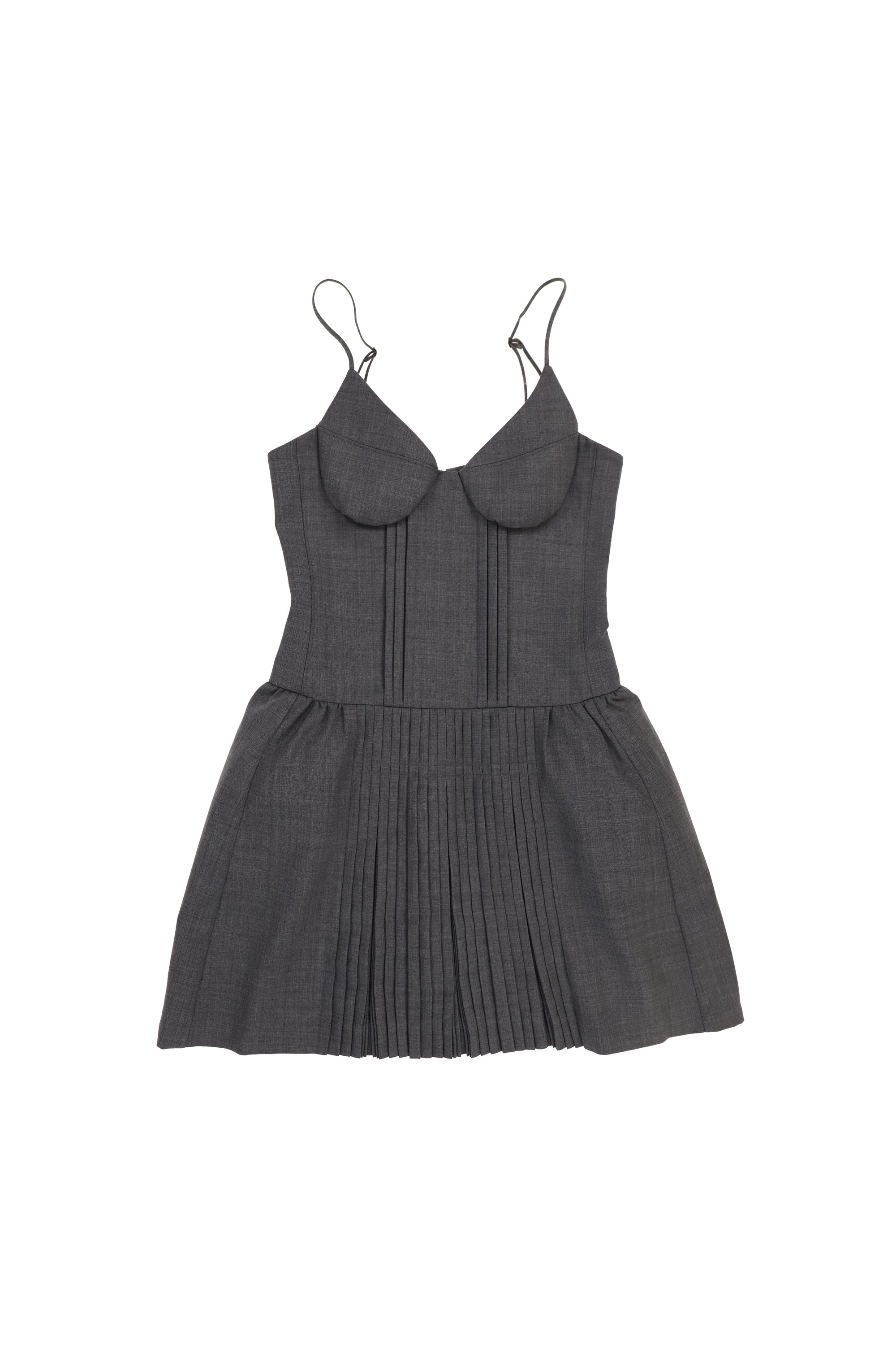 SHUSHU TONG シュシュトン SS26 TUCK DETAIL BUSTIER SLIP DRESS / GRY SHUSHU TONG シュシュトン SS26 TUCK DETAIL BUSTIER SLIP DRESS / GRY
