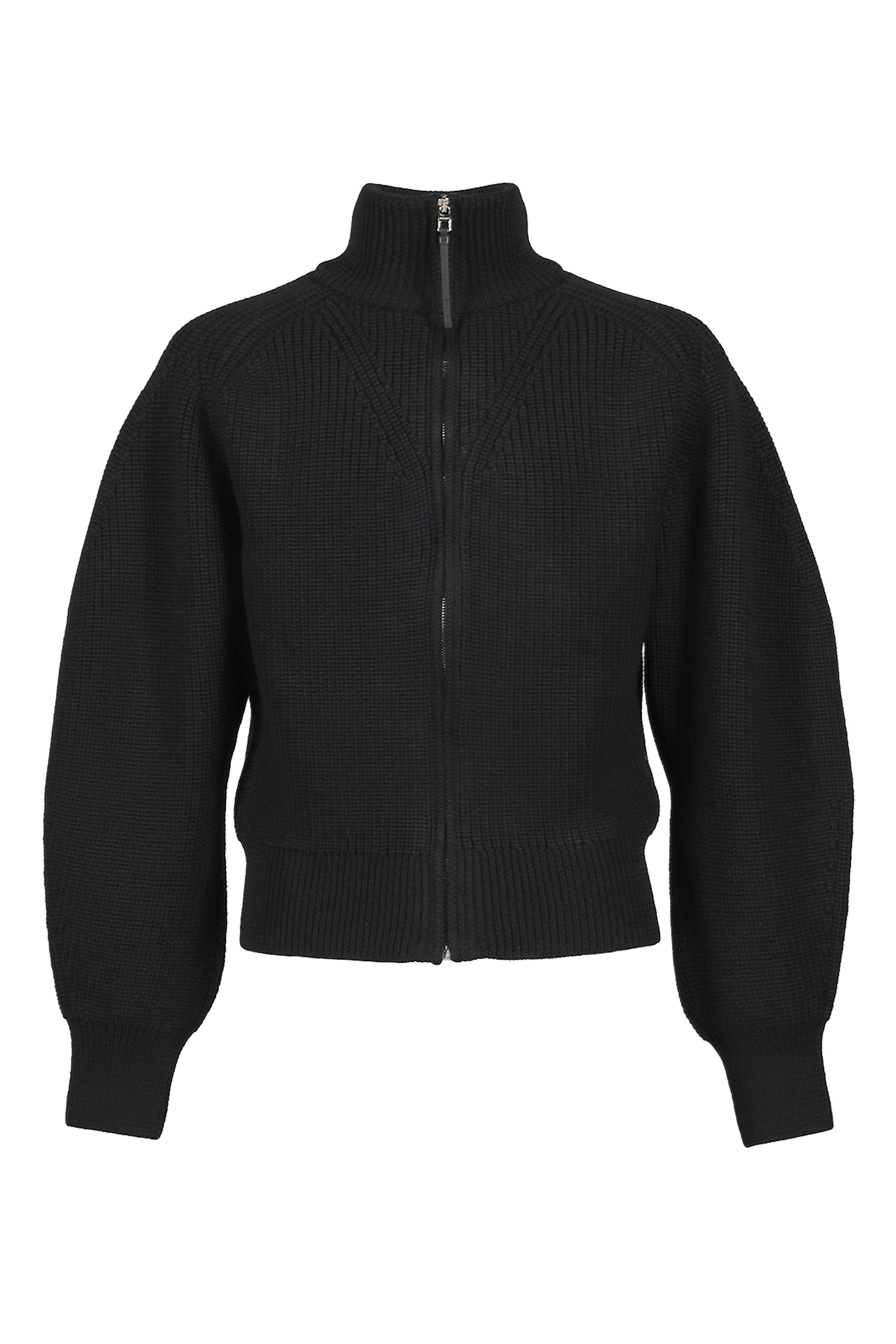 LE CARDIGAN ZIPPE MERINO / BLK