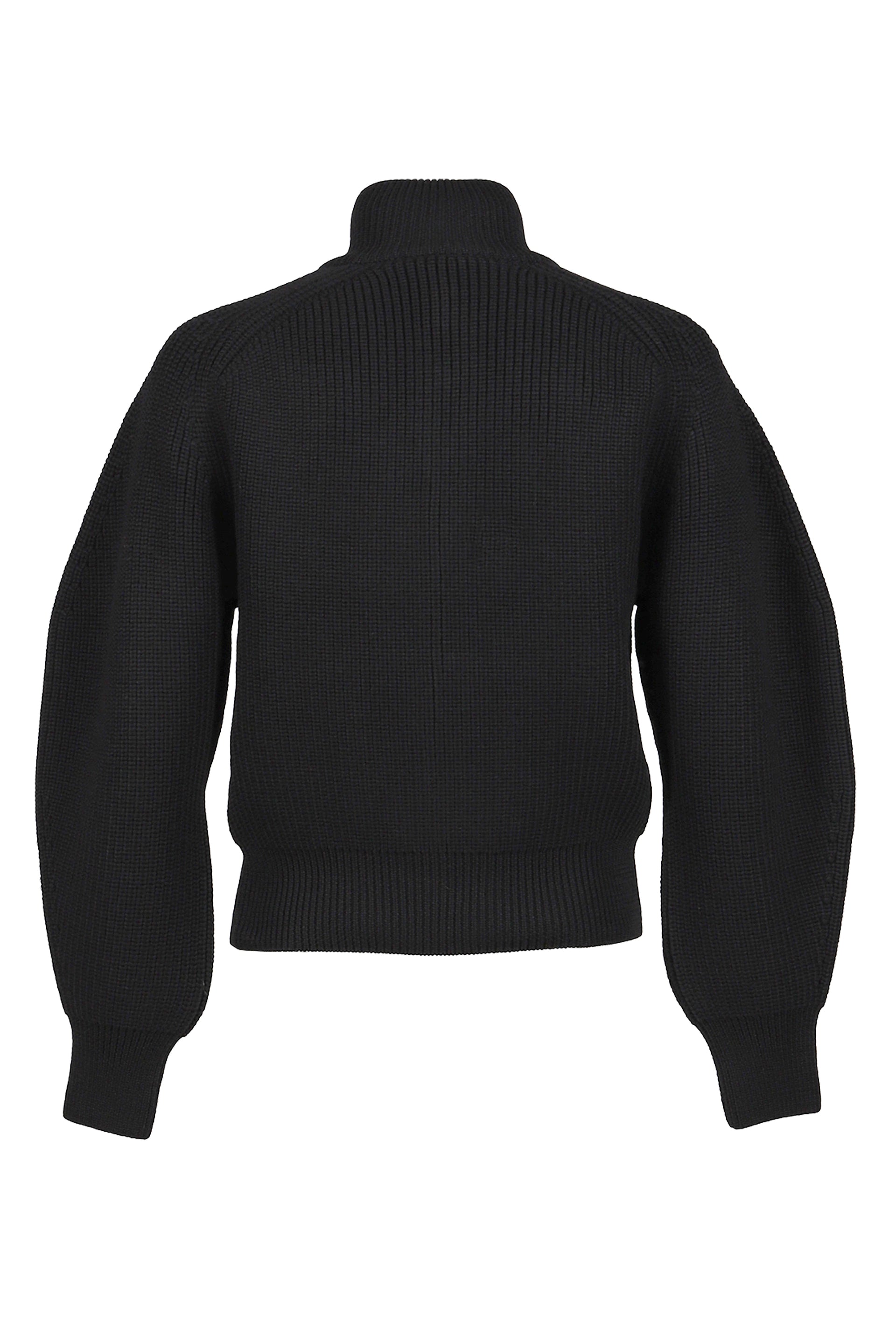 LE CARDIGAN ZIPPE MERINO / BLK