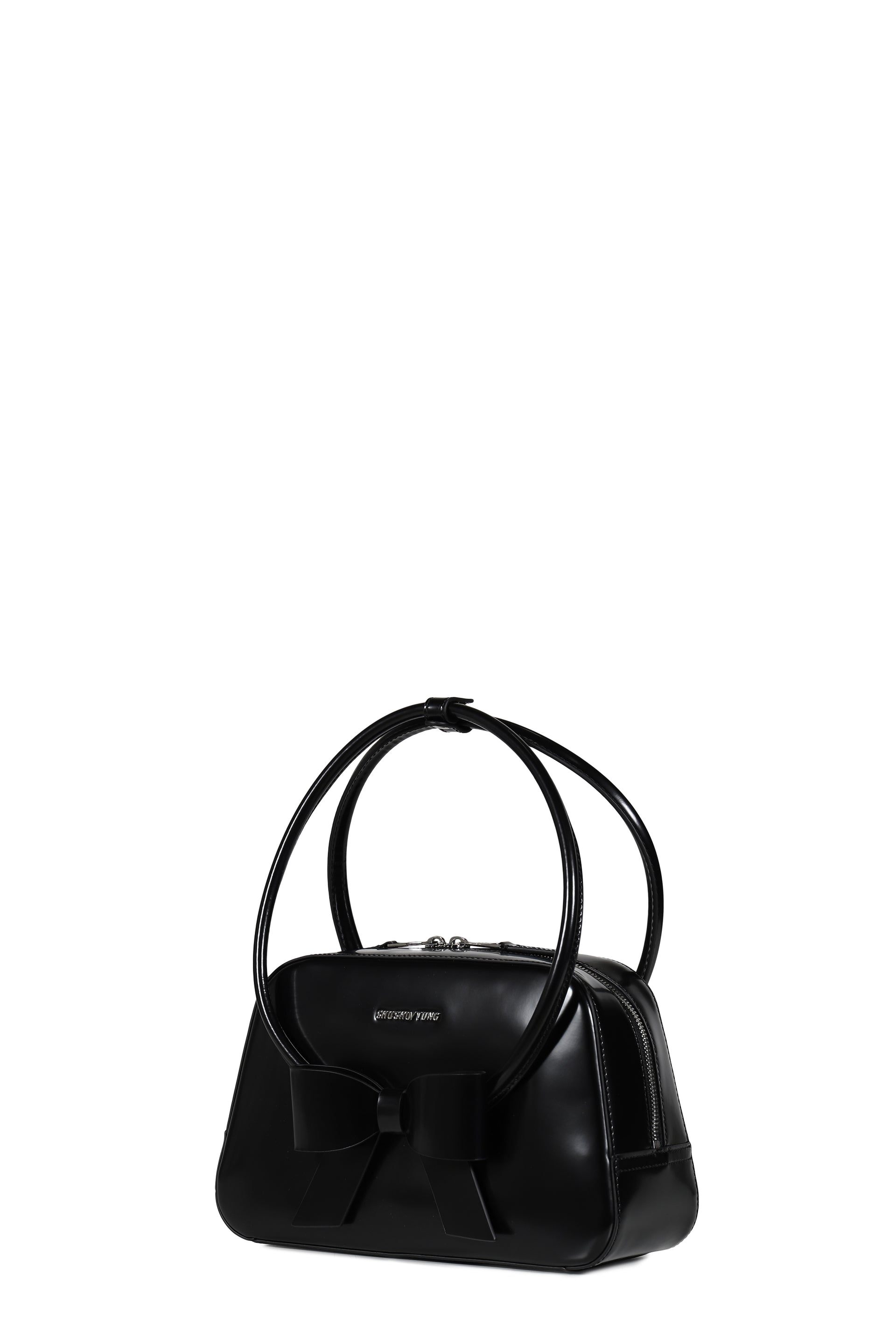 BOW RING HANDLE BAG / BLACK