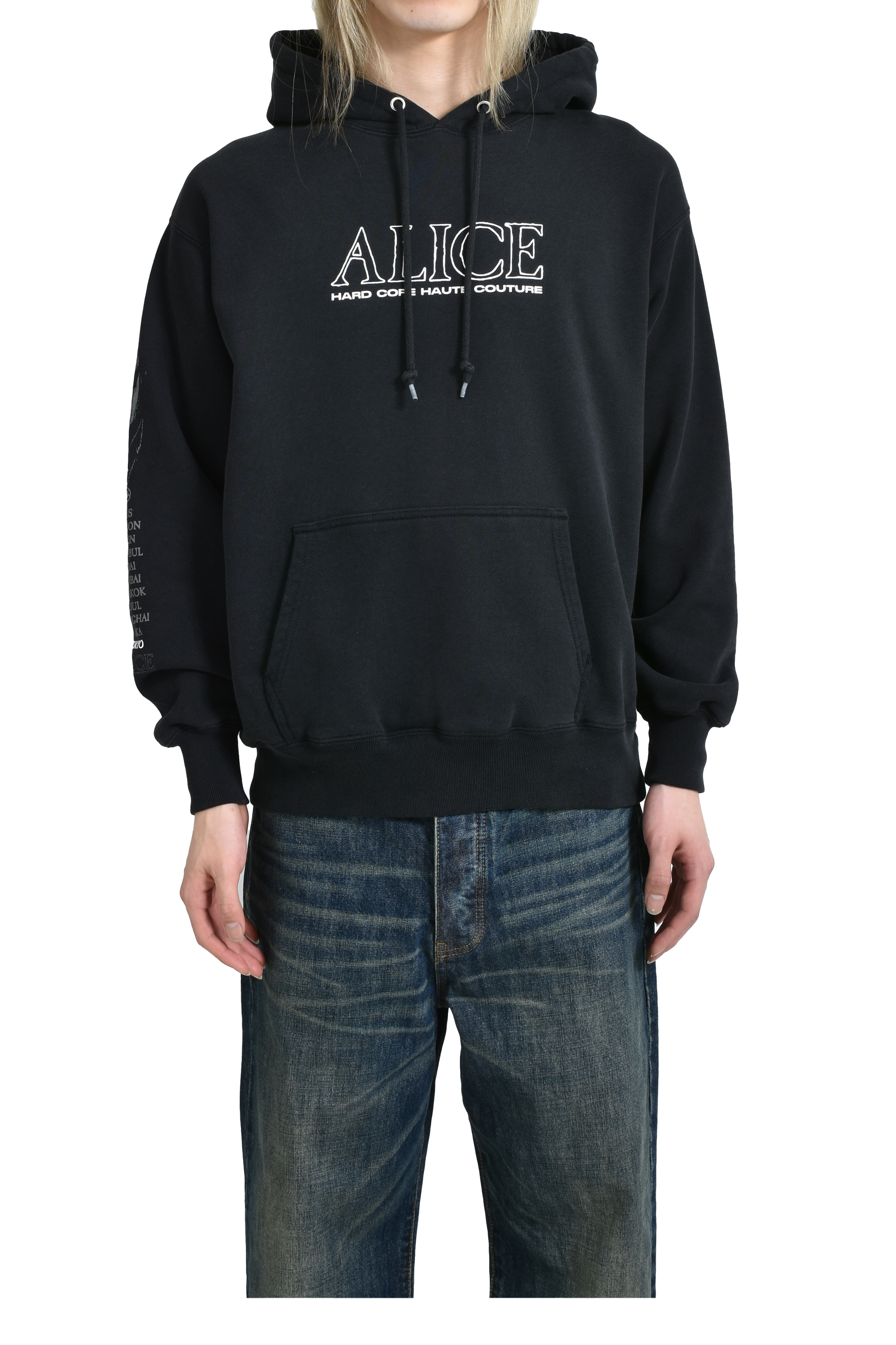 ALICE HOLLYWOOD ALICIDE METAL PULLOVER HOODIE / BLK
