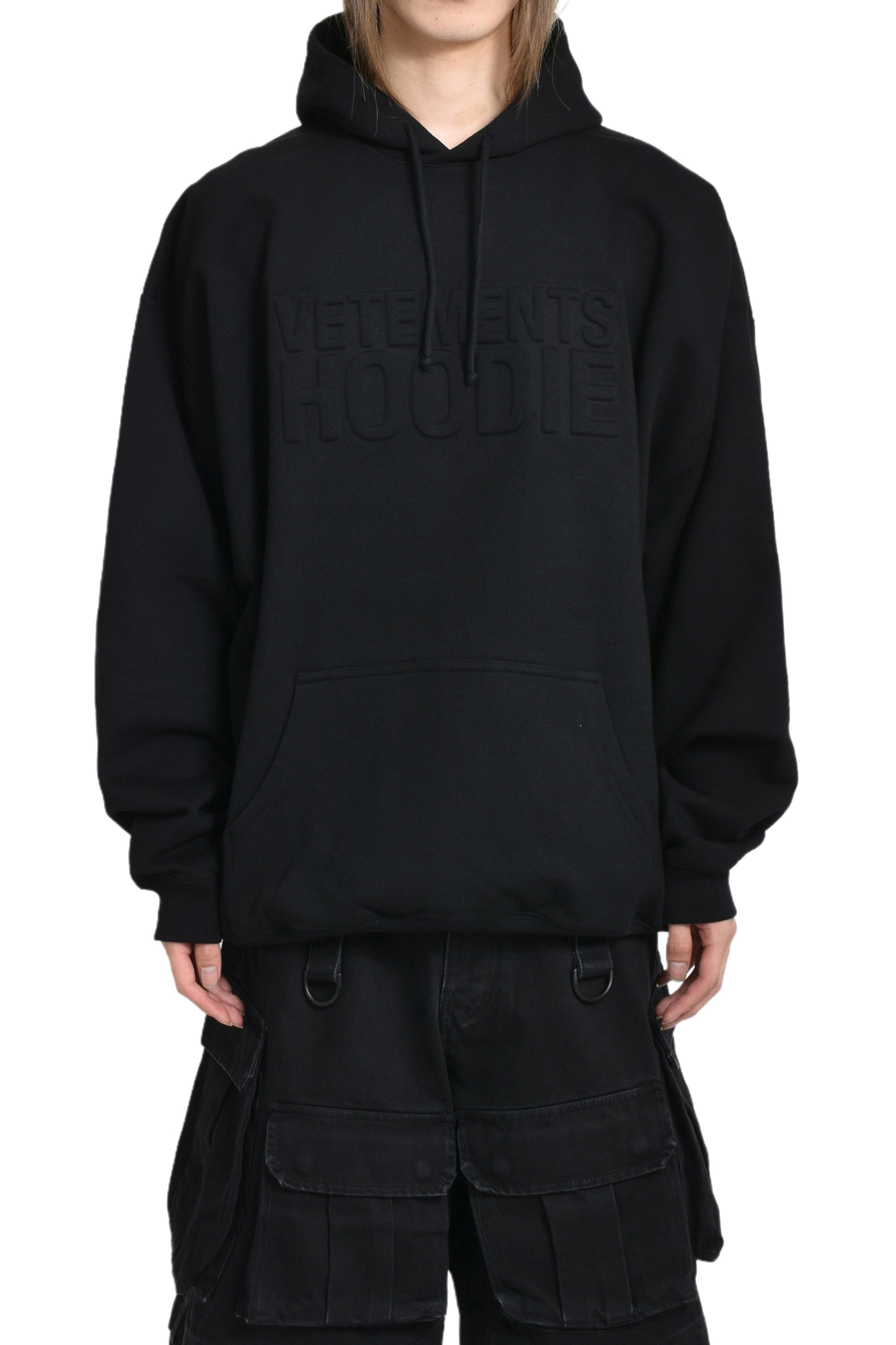 VETEMENTS ILLUSION LOGO HOODIE / BLK