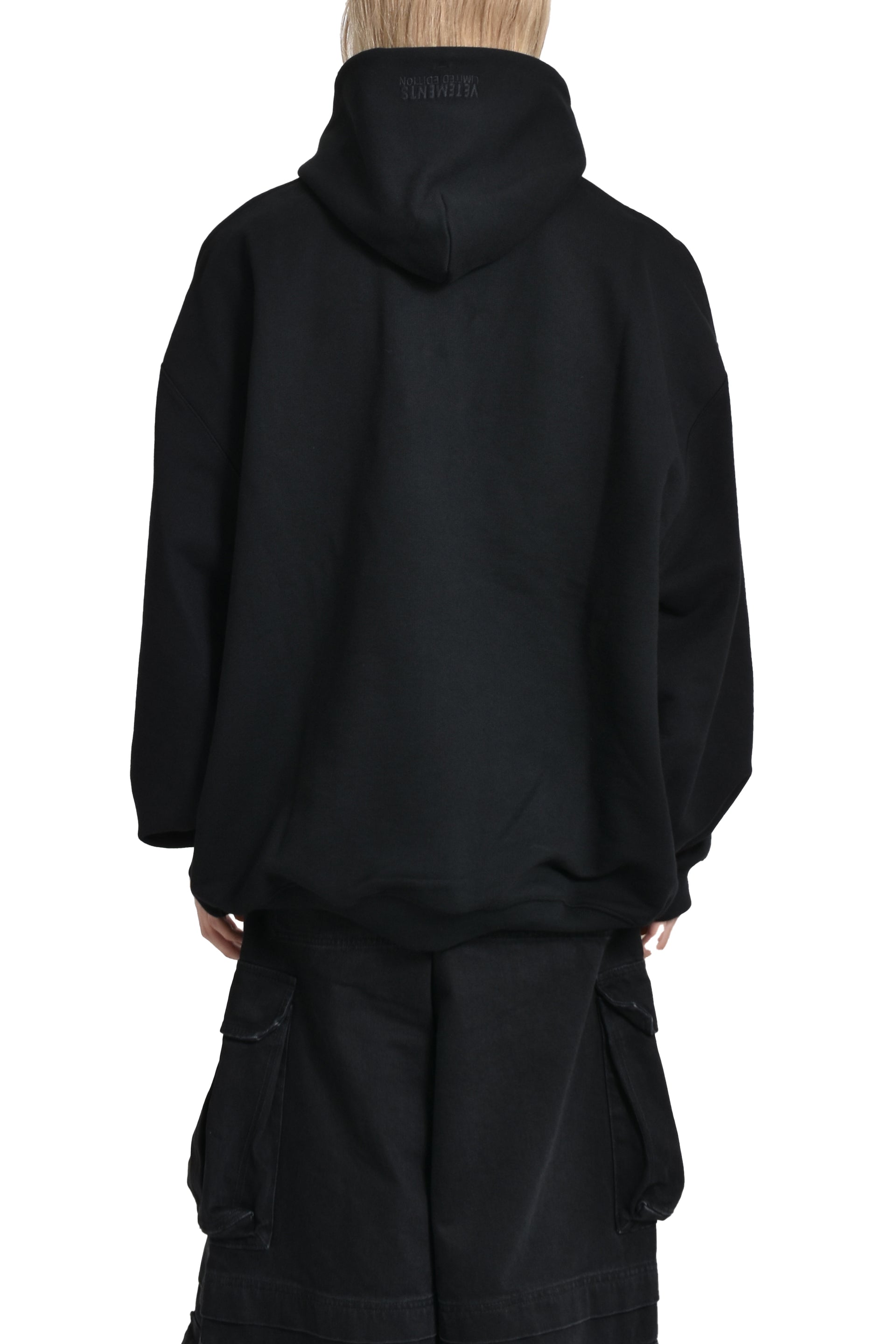 VETEMENTS ILLUSION LOGO HOODIE / BLK