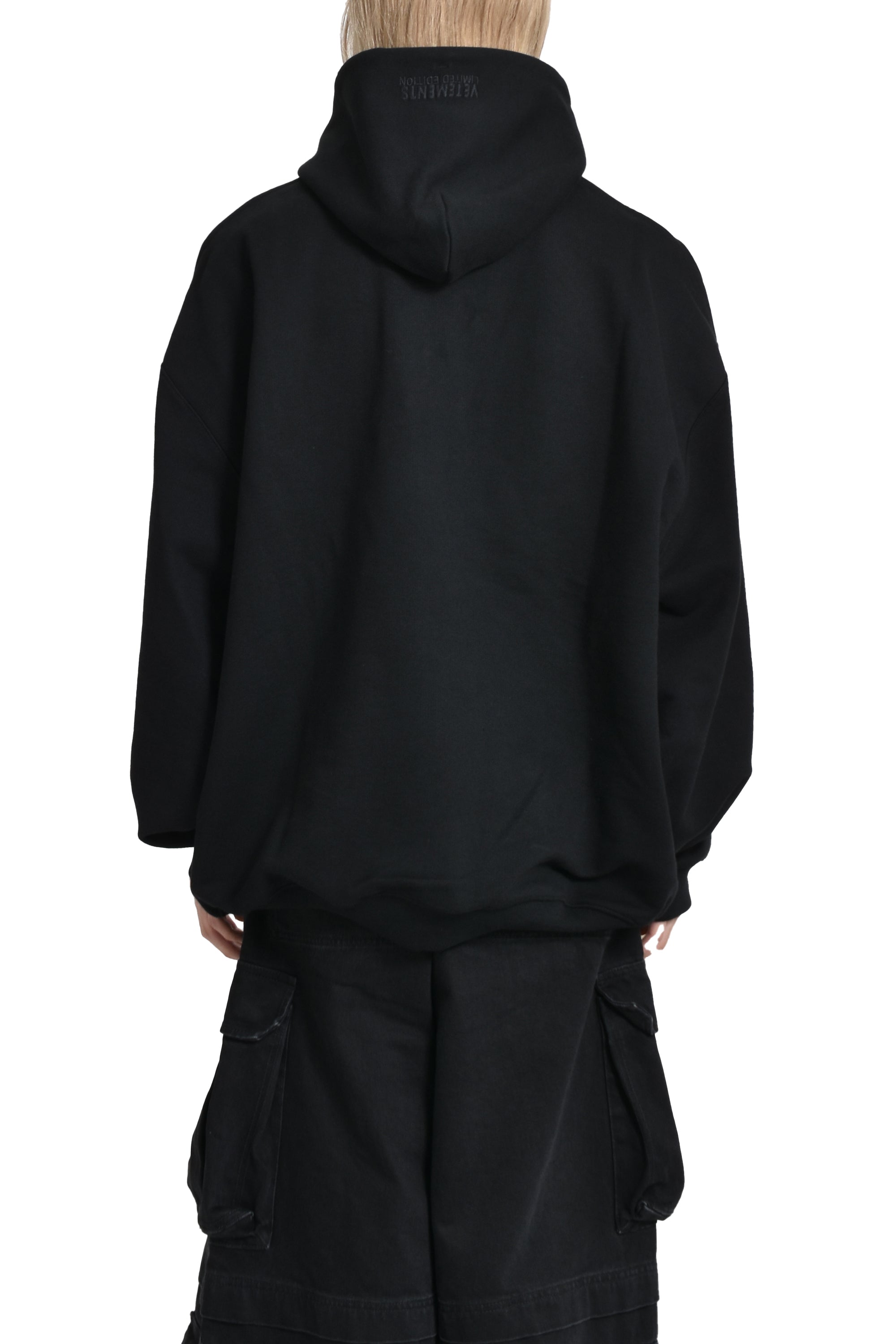 VETEMENTS ILLUSION LOGO HOODIE / BLK