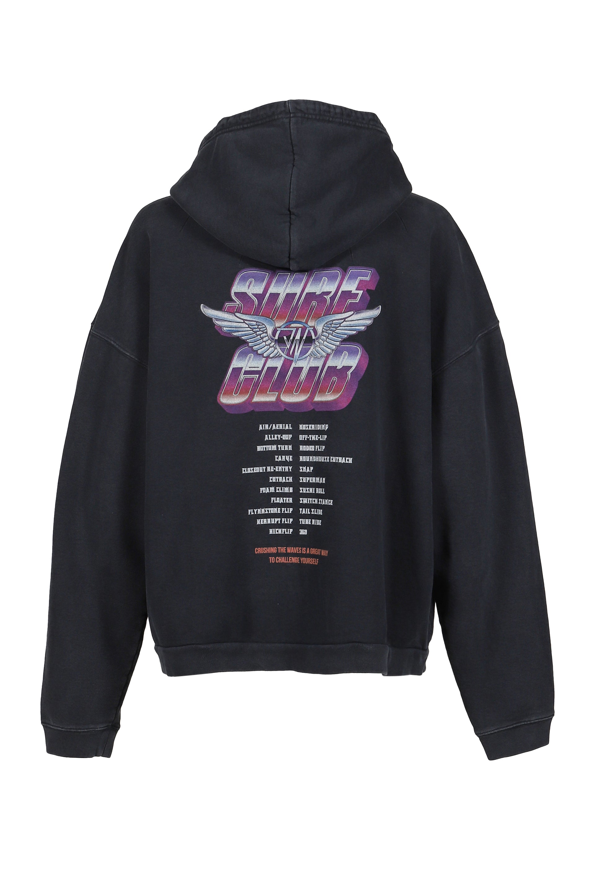 FEATHER ZIP HOODIE / BLK