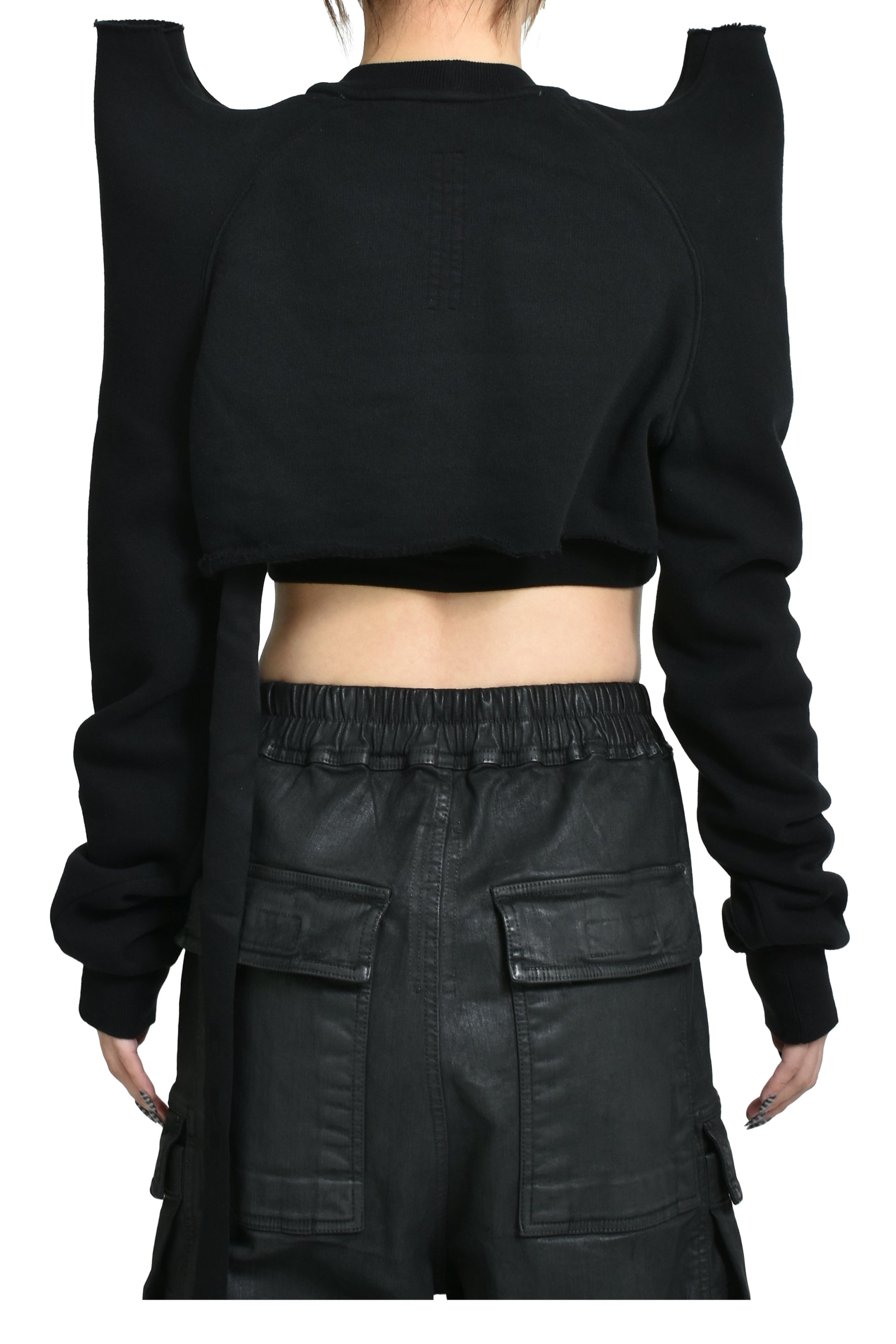Rick Owens DRKSHDW CROPPED TECSWEAT / BLK