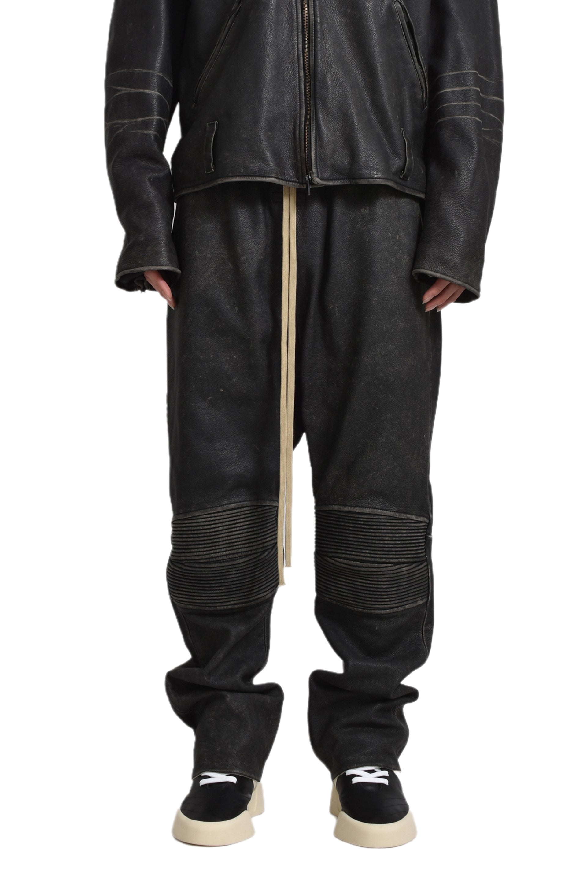 FEAR OF GOD LEATHER MOTO PANTS / BLK