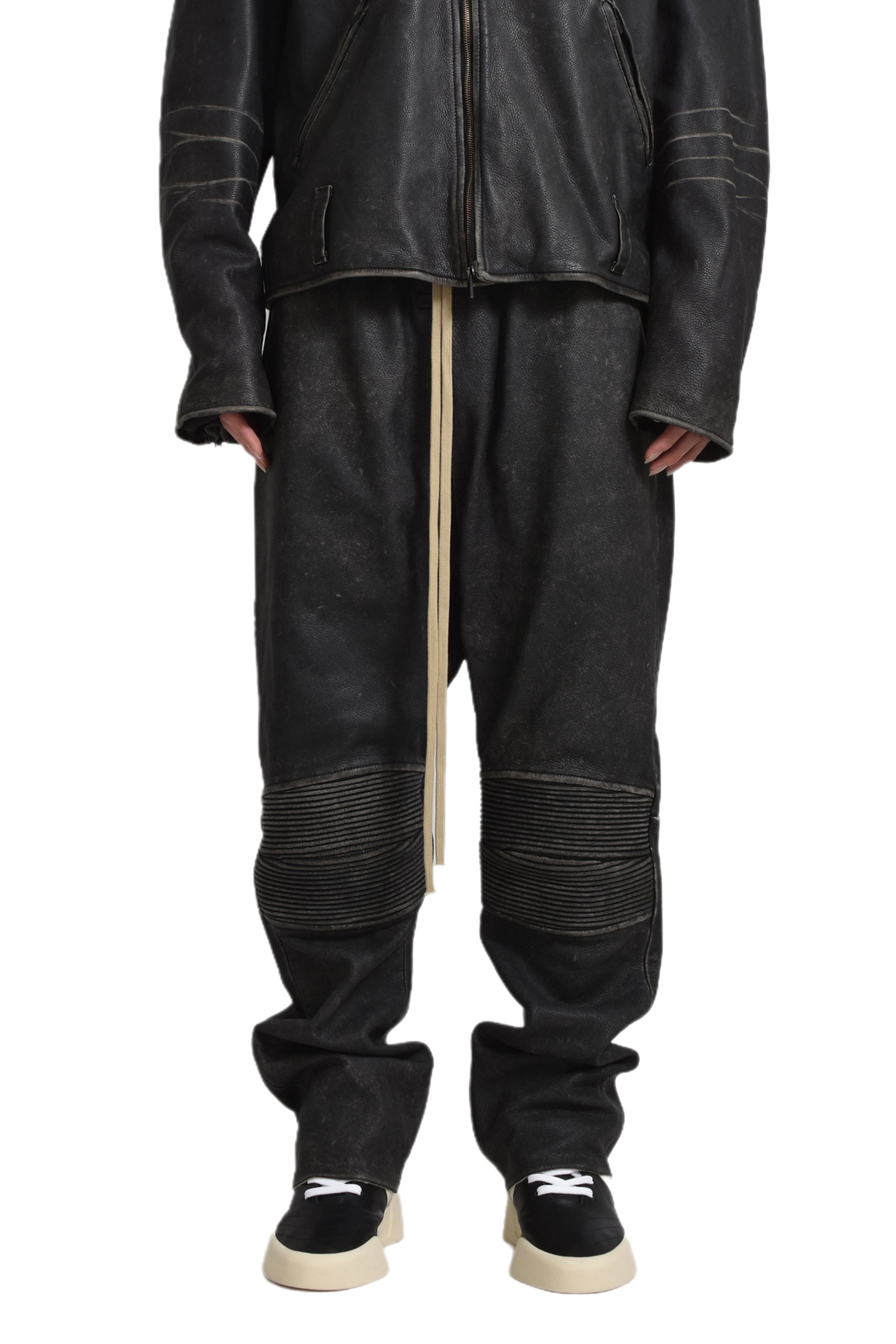 FEAR OF GOD LEATHER MOTO PANTS / BLK