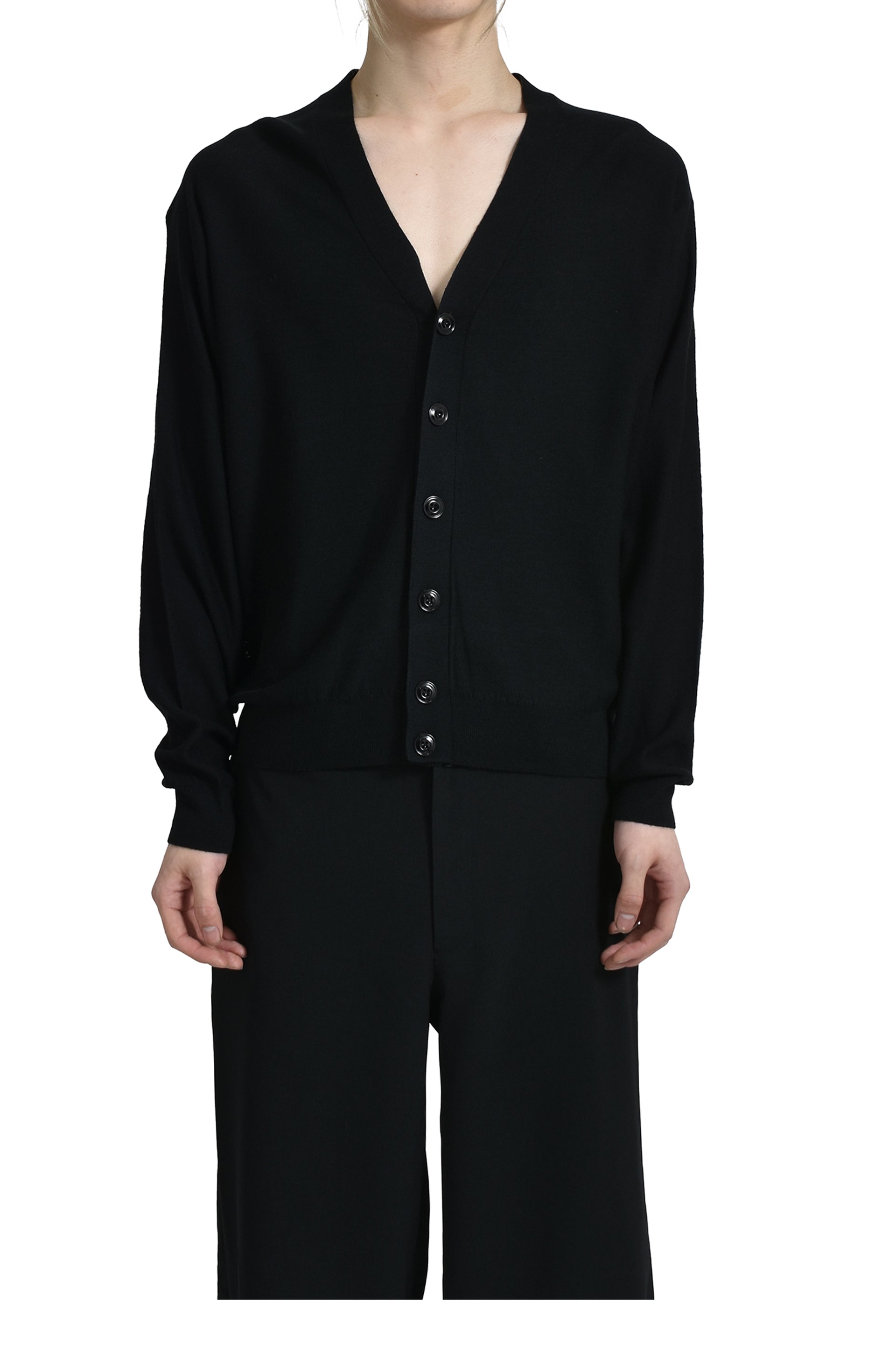 LEMAIRE RELAXED TWISTED CARDIGAN / BLK