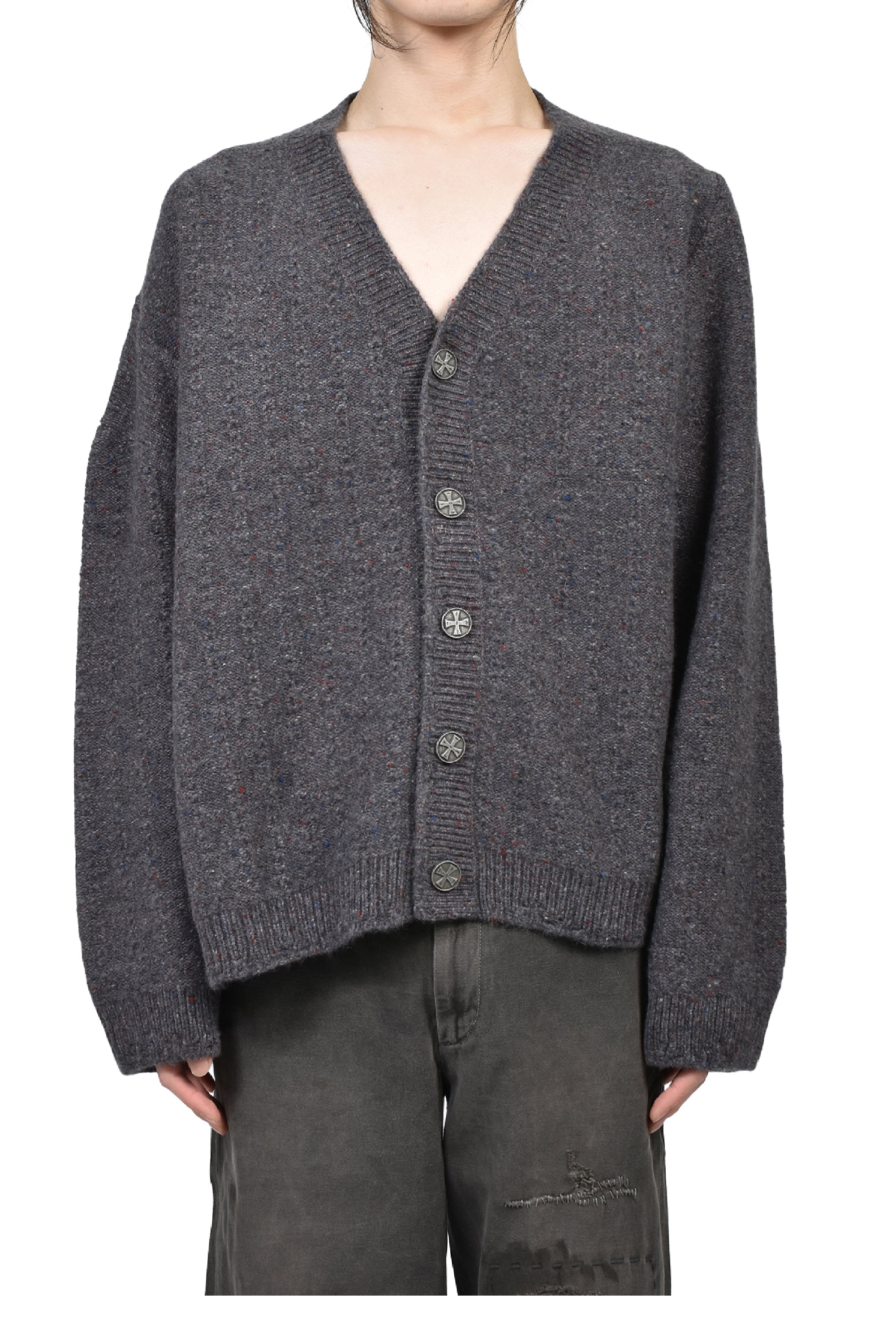 ☆美品☆aimeine エメイン　ジャガードフレンチスリーブニット ダークグレー 0283-1_7e6fe415-55ad-4f80-a947