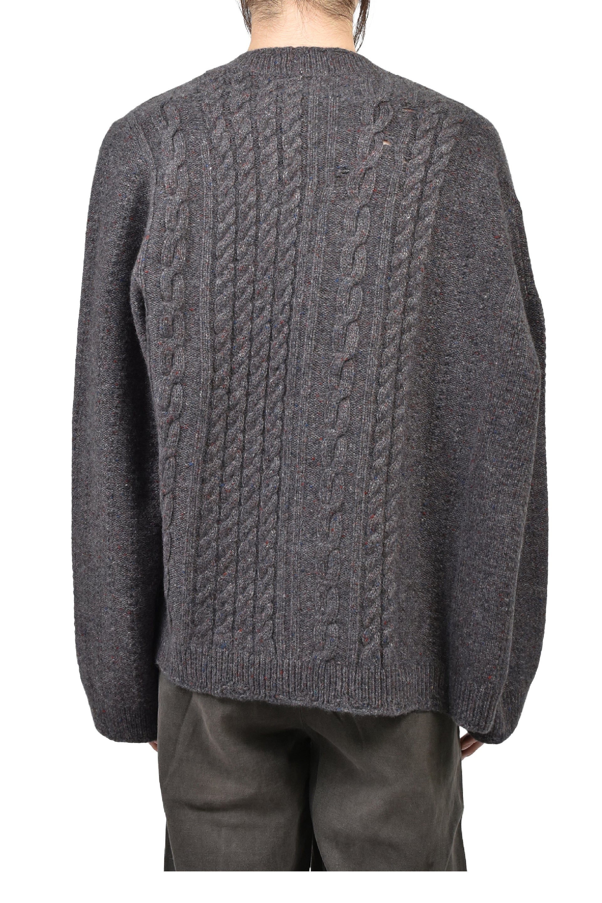 ASYMMETRICAL CARDIGAN / TWEED GRY
