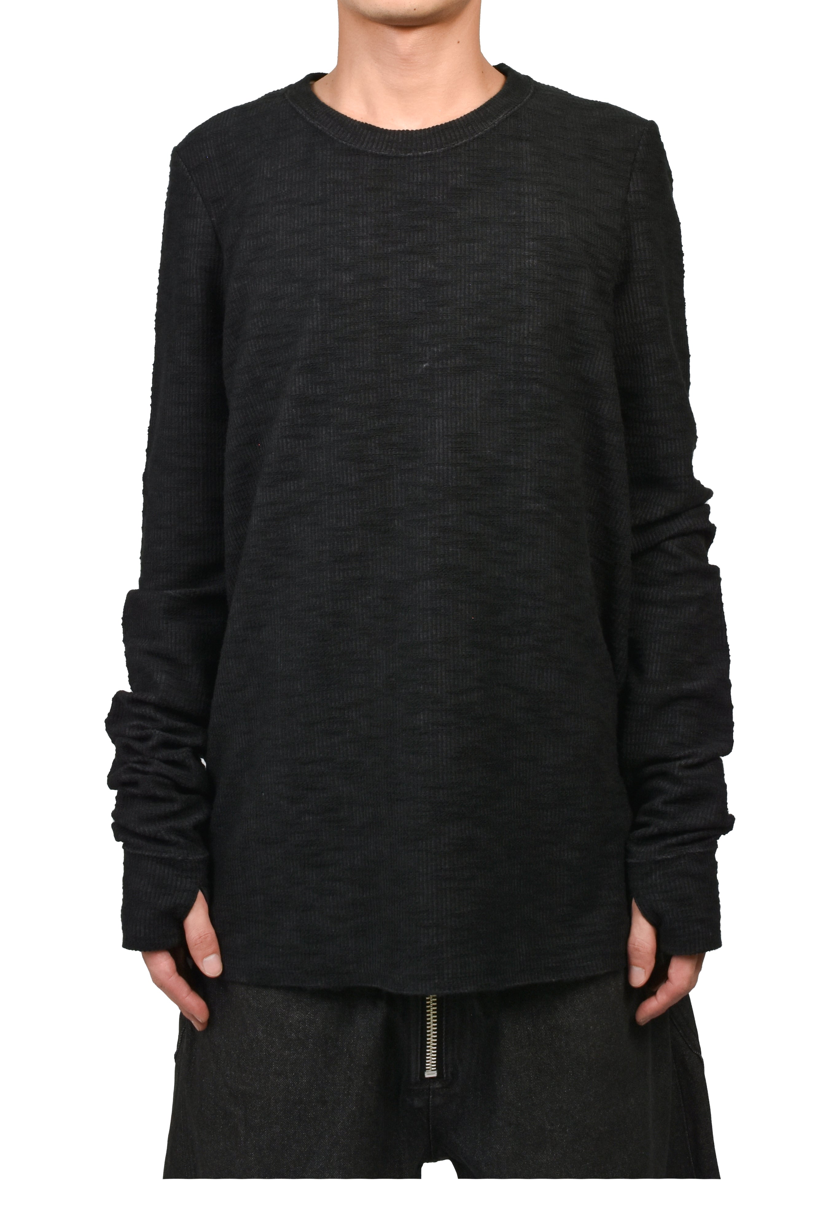 FILTH FW26 SLAB RIB L/S T / BLK - NUBIAN