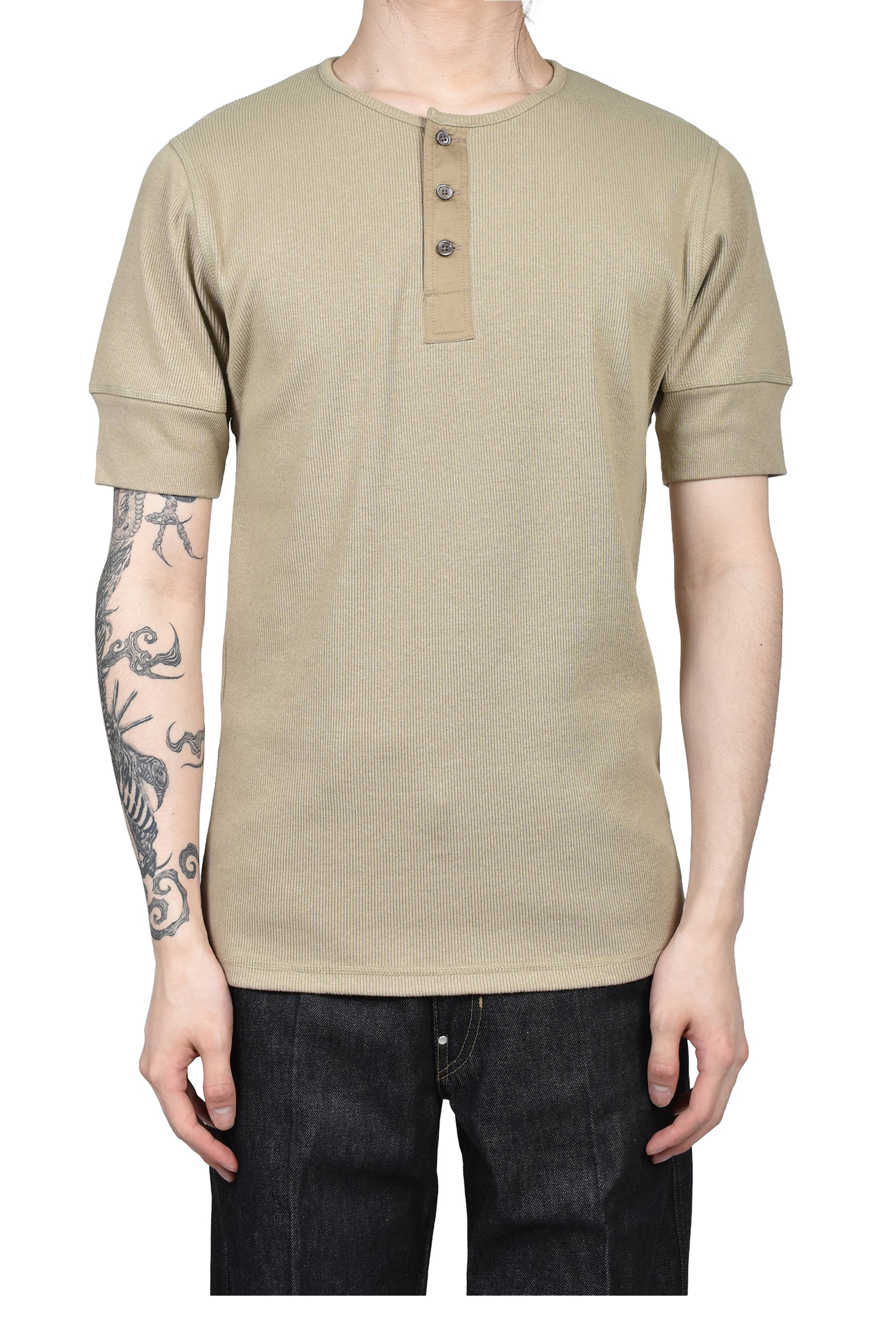 LEMAIRE ルメール SS26 RIB HENLEY TOP / SAGE - NUBIAN ヌビアン