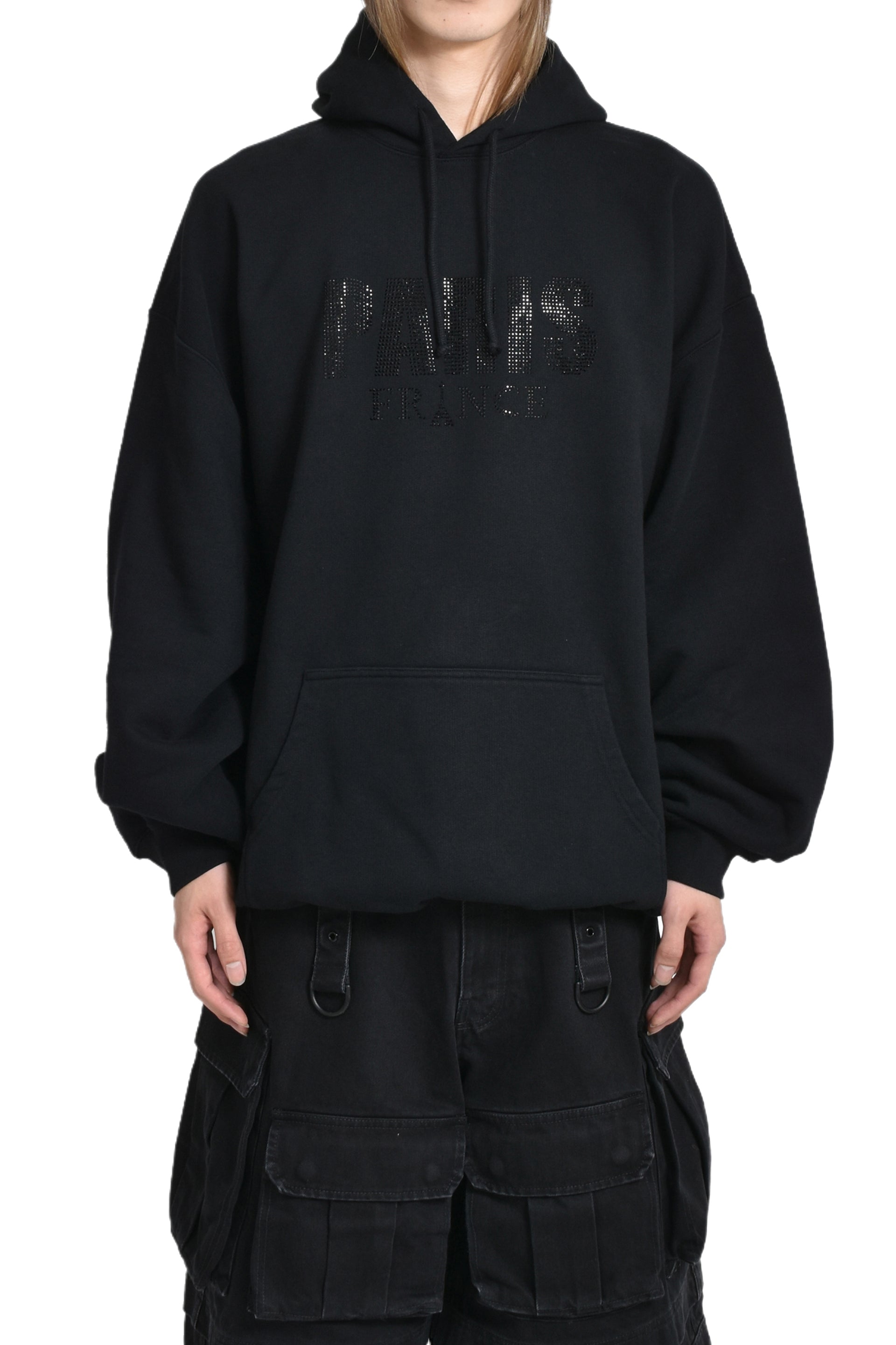 CRYSTAL PARIS HOODIE / BLACK