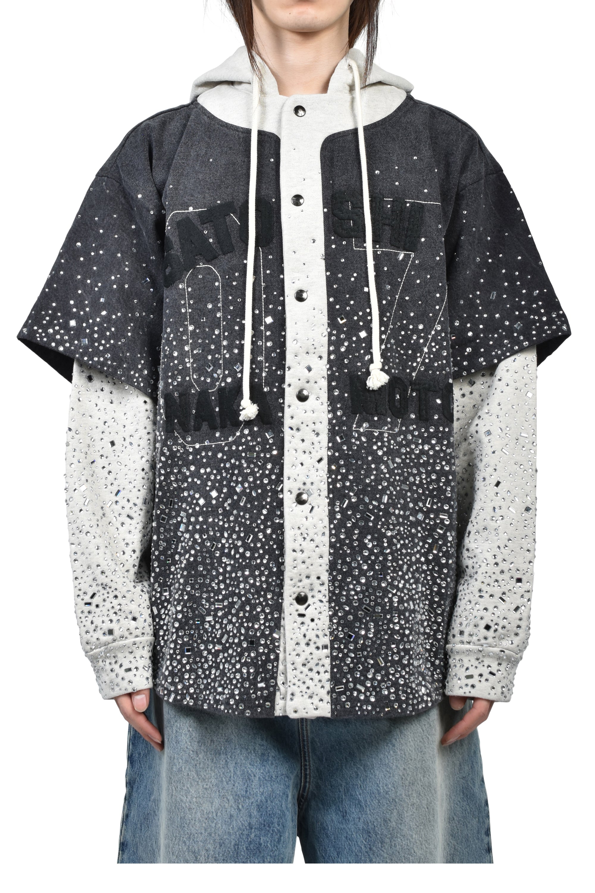 SATOSHI NAKAMOTO FW25 SHATTERED GLASS KNAPP RANCH HOODIE / BLK/GRY