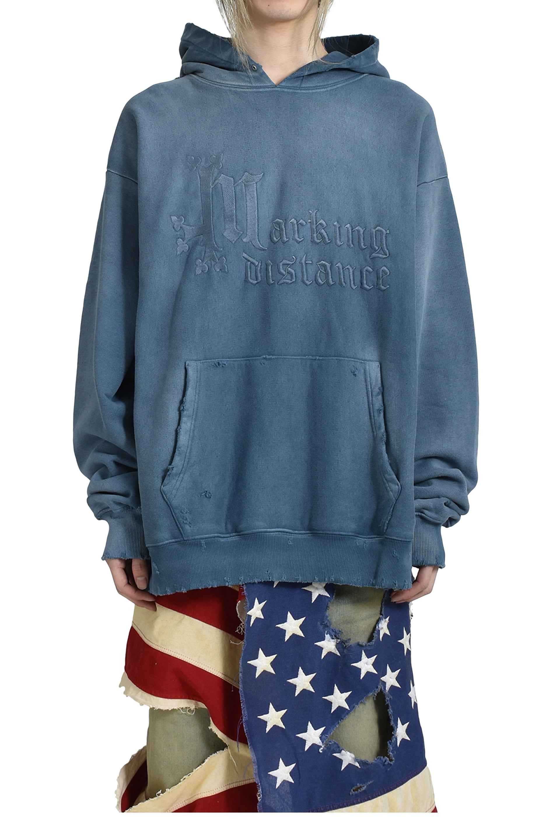 Marking Distance CLASSIC LOGO HOODIE / SUNFADE BLU
