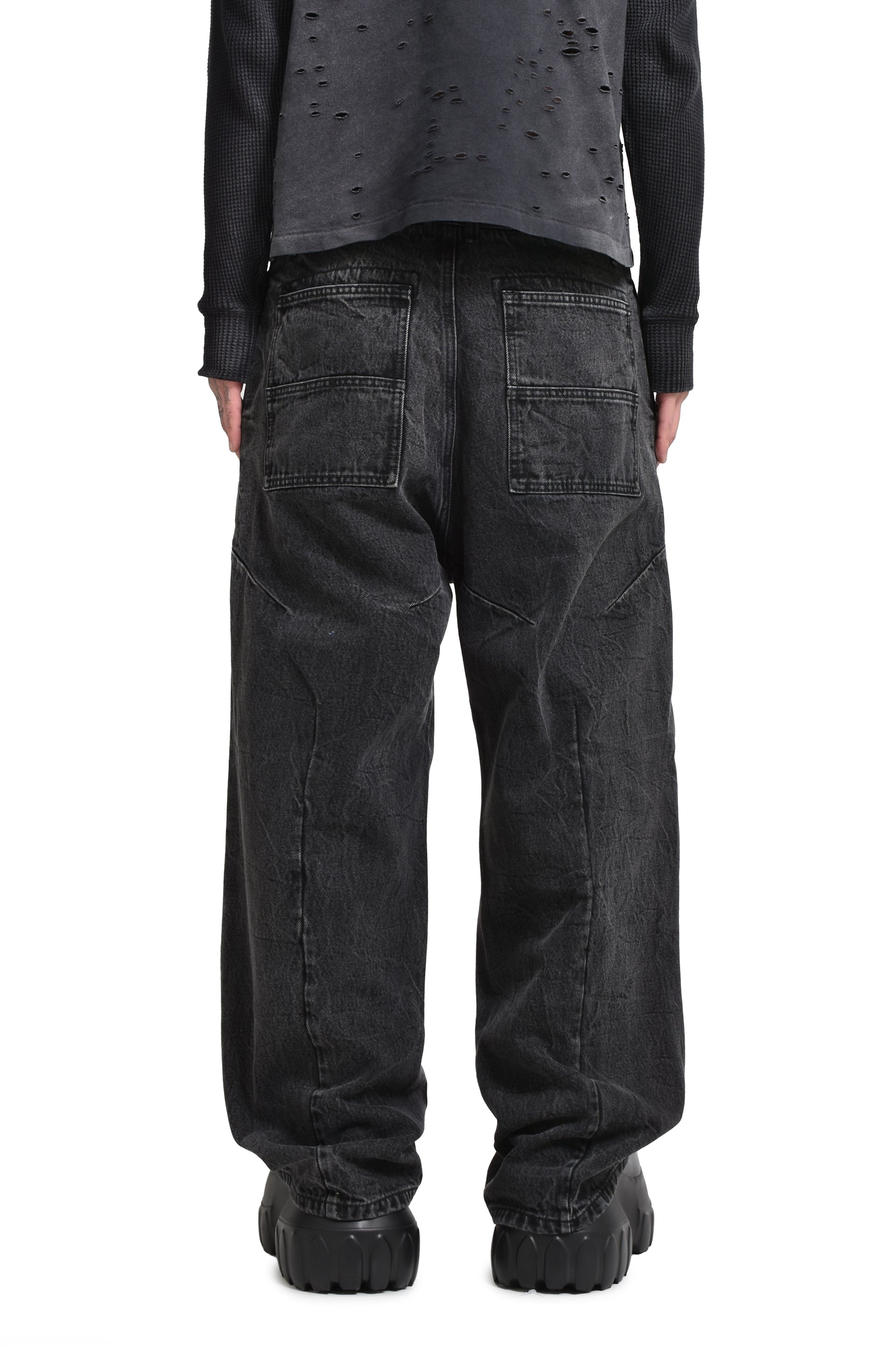 FILTH FRONT ZIP BAGGY DENIM / FADED BLK