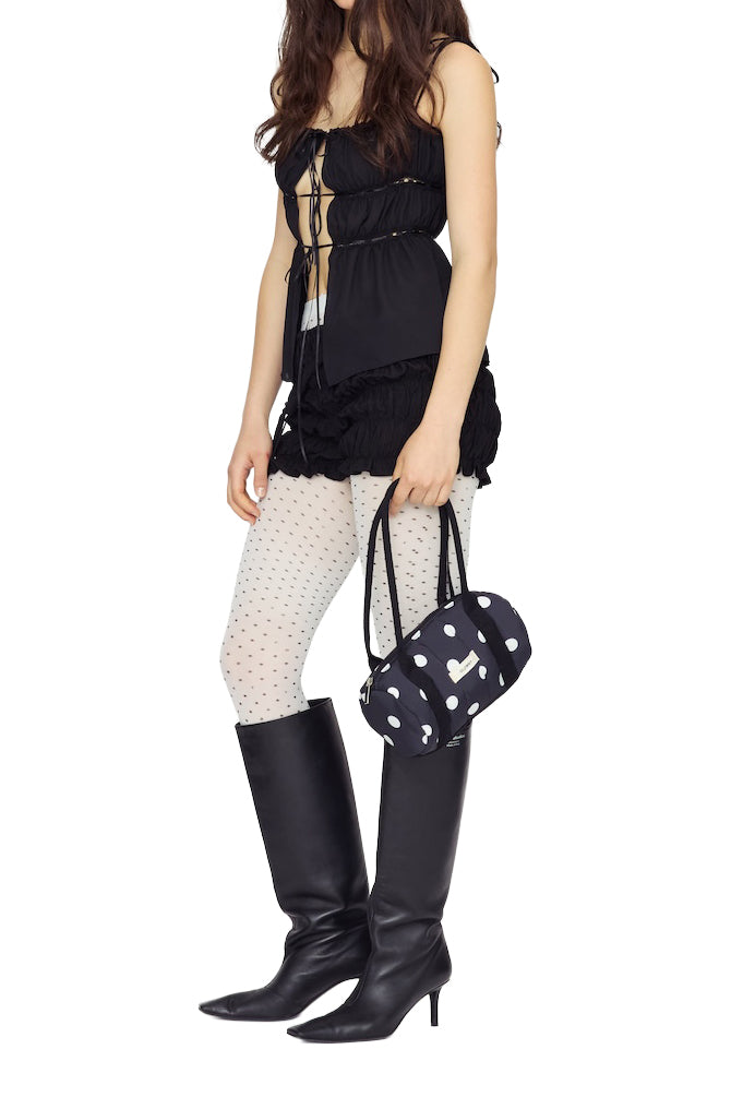 DREAMY LACE SHIRRING TOP / BLK