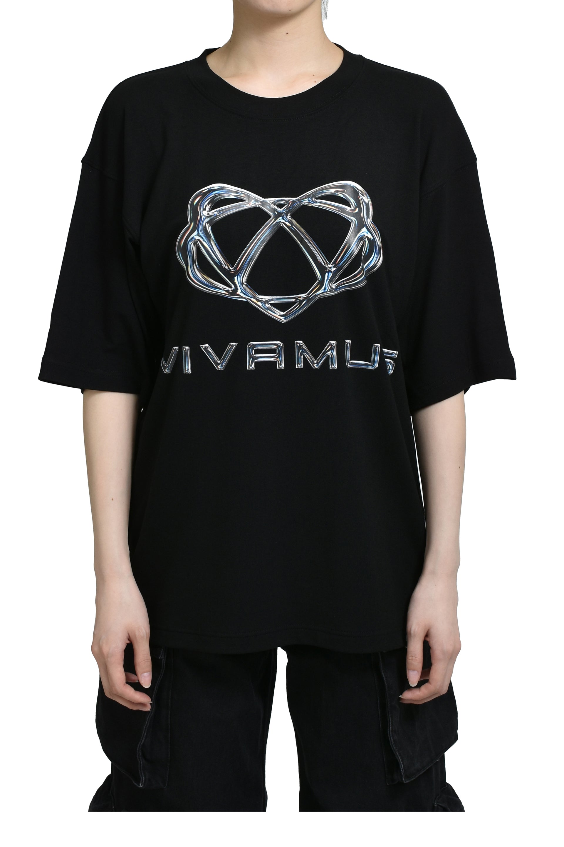 VIVAMUS VIVAMUS LOGO CREWNECK T-SHIRT / BLK
