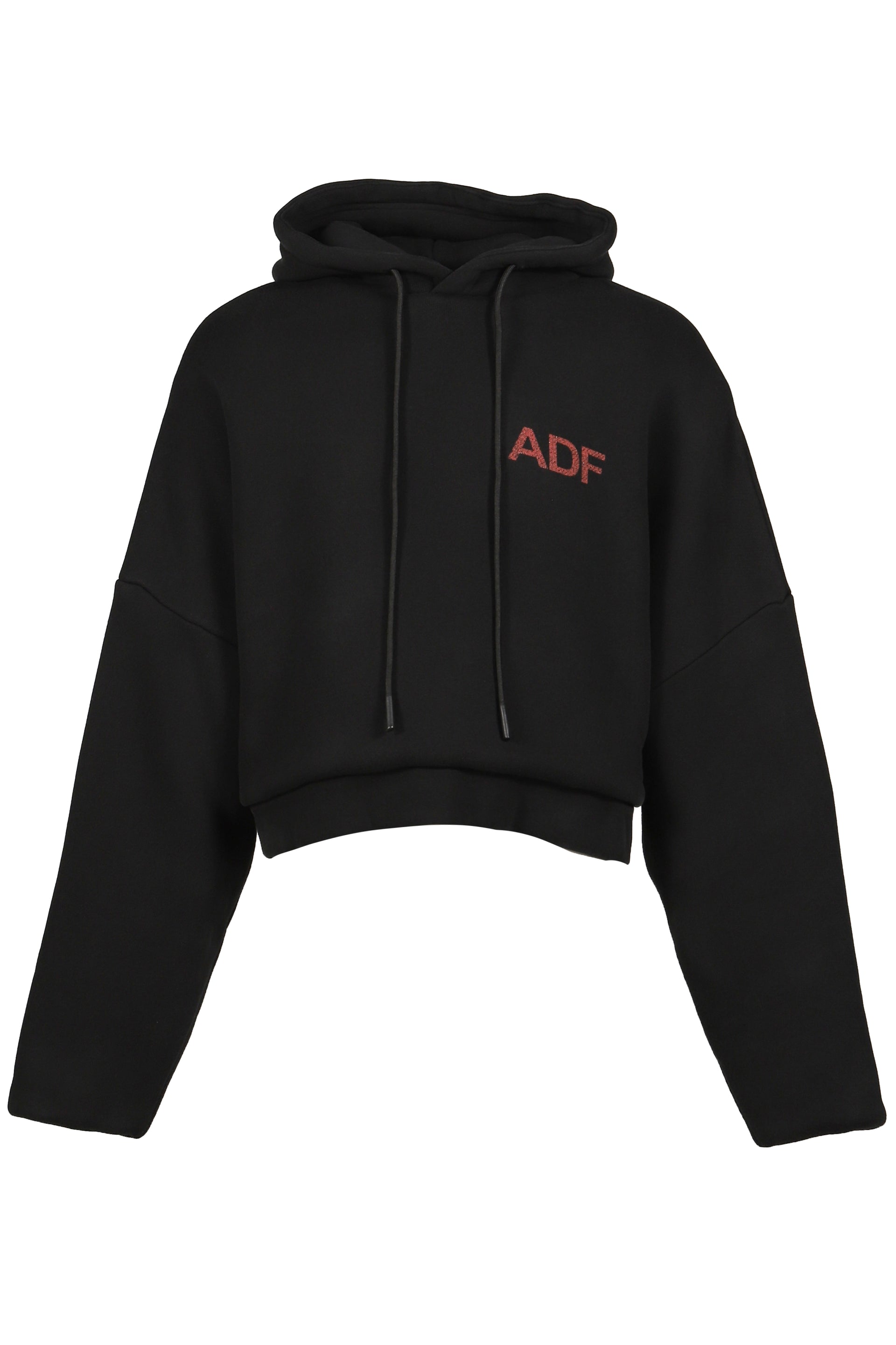 MEGA CROPPED HOODIE / WASHED BLK