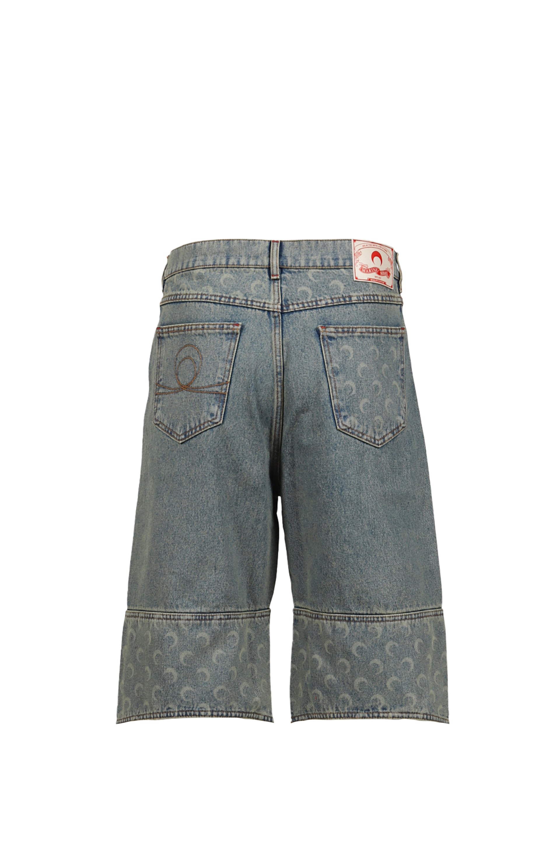 Marine Serre MOON LASER DENIM BERMUDAS / LT. BEI