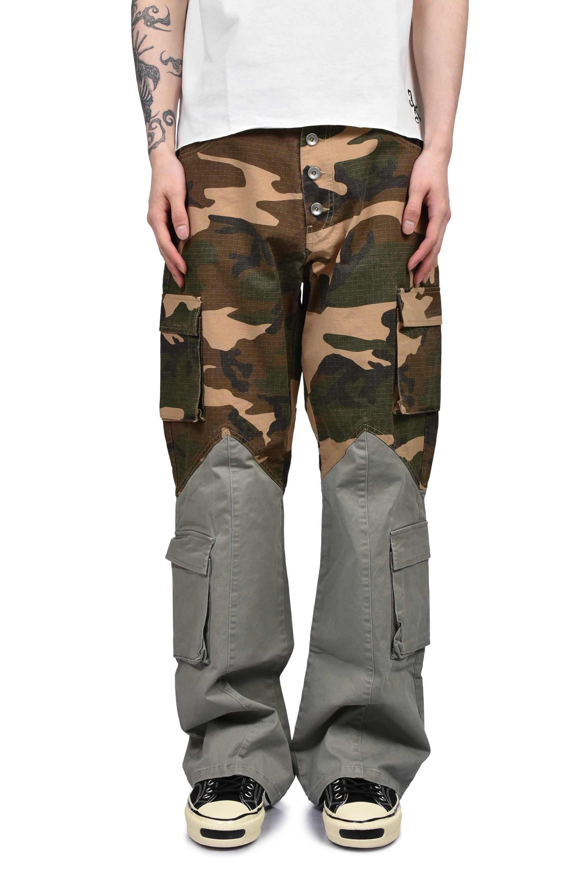 JUN/NAKAYAMA ジュンナカヤマ SS26 BICOLOR CARGO PANTS / CAMO