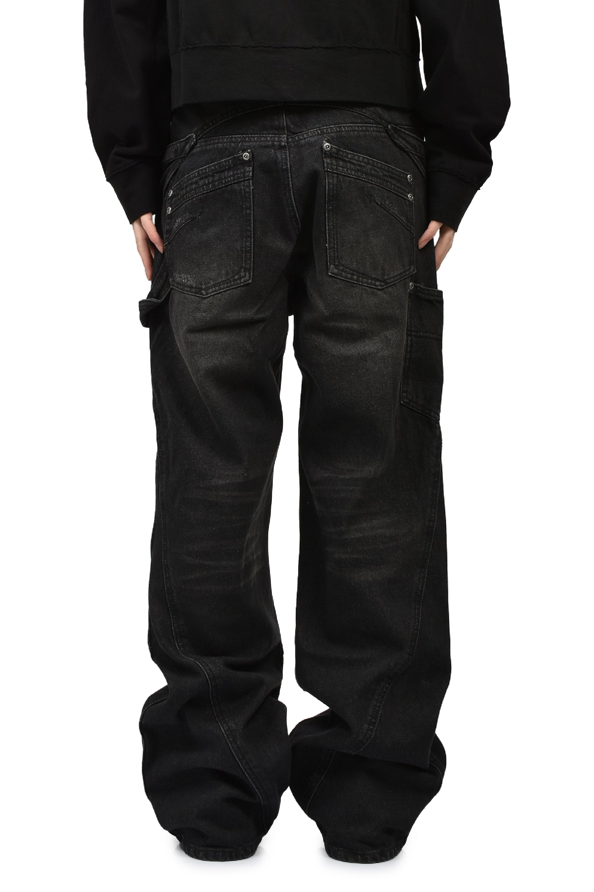 ENDRICK DAMAGED DENIM PANTS / BLK