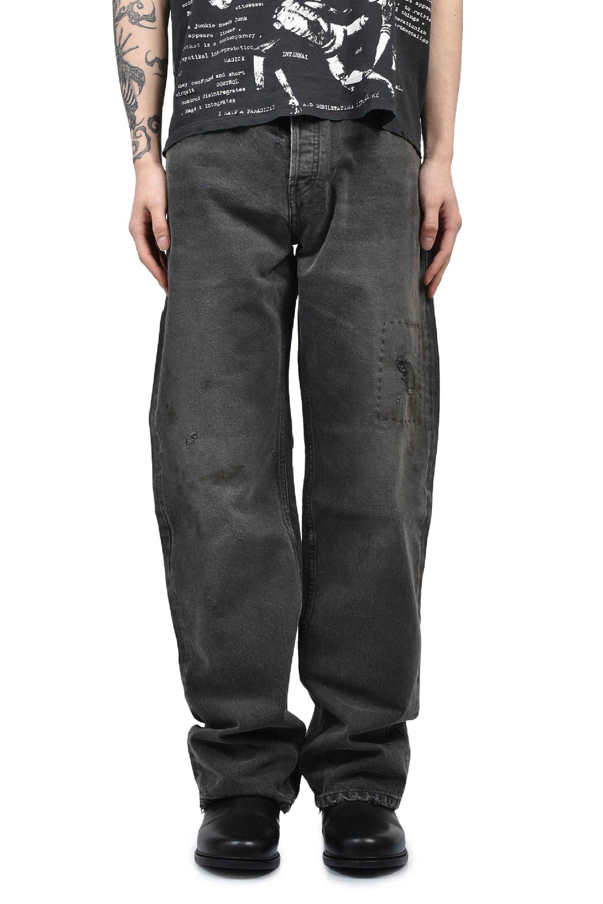 NEW STRAIGHT LEG JEANS / FADED BLK